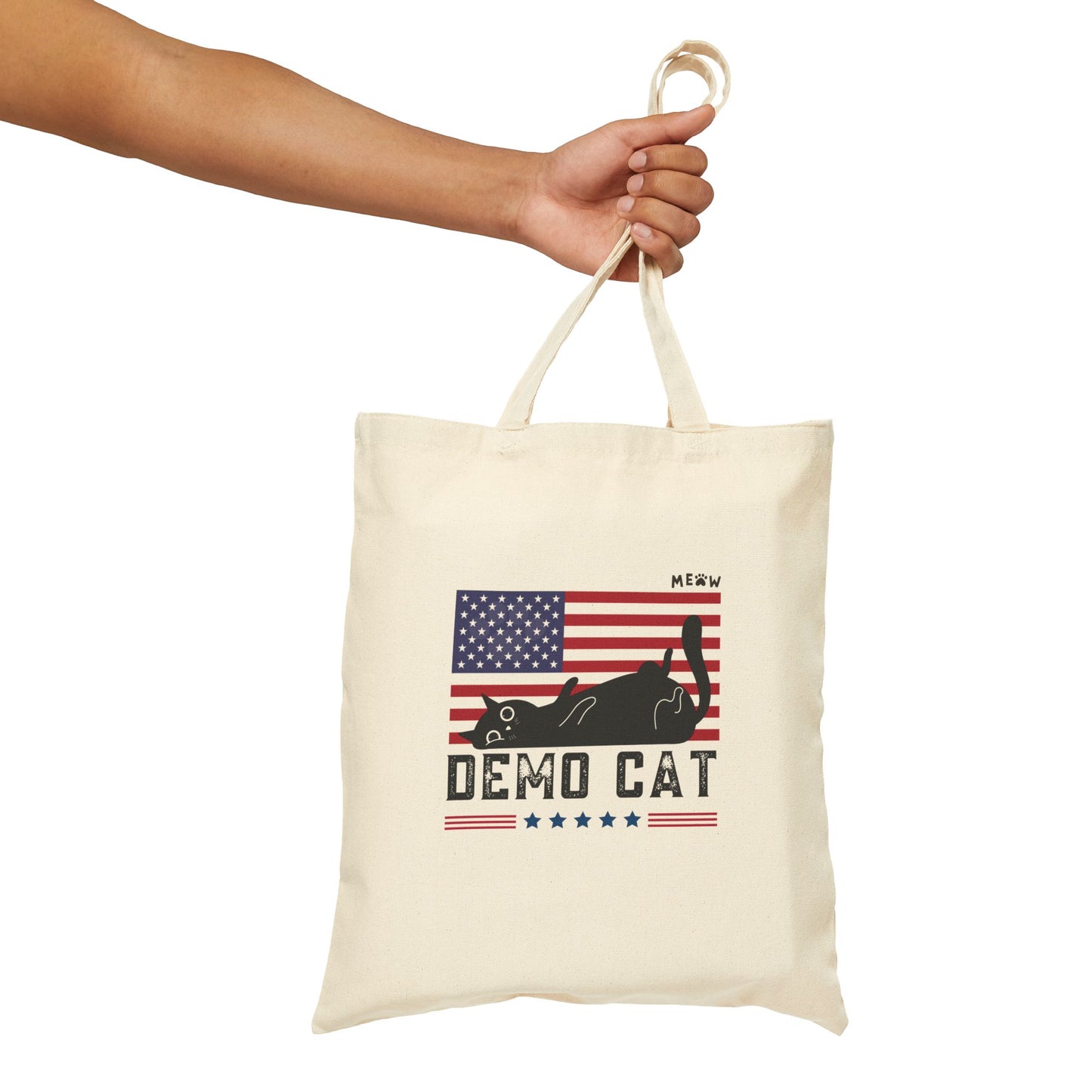 Demo Cat Cotton Canvas Tote Bag
