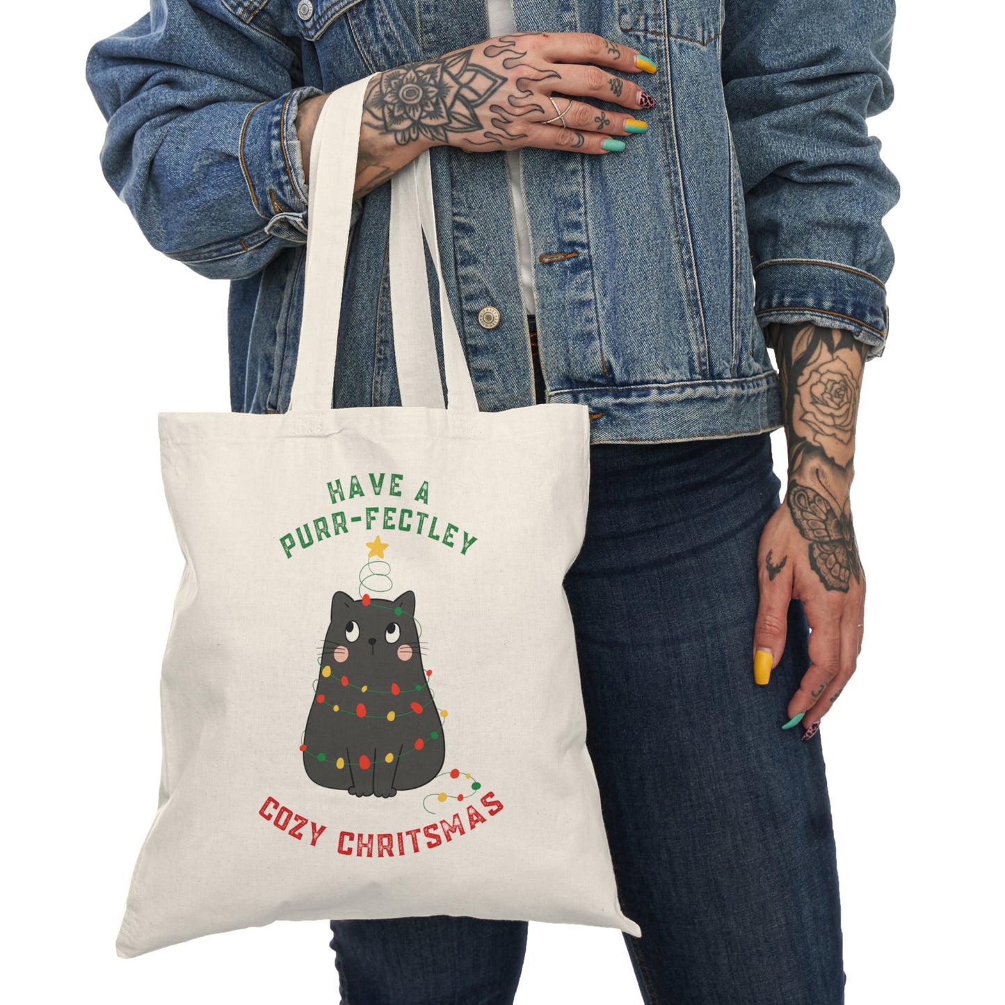 Tote Bag Purr-fectley Christmas Edition
