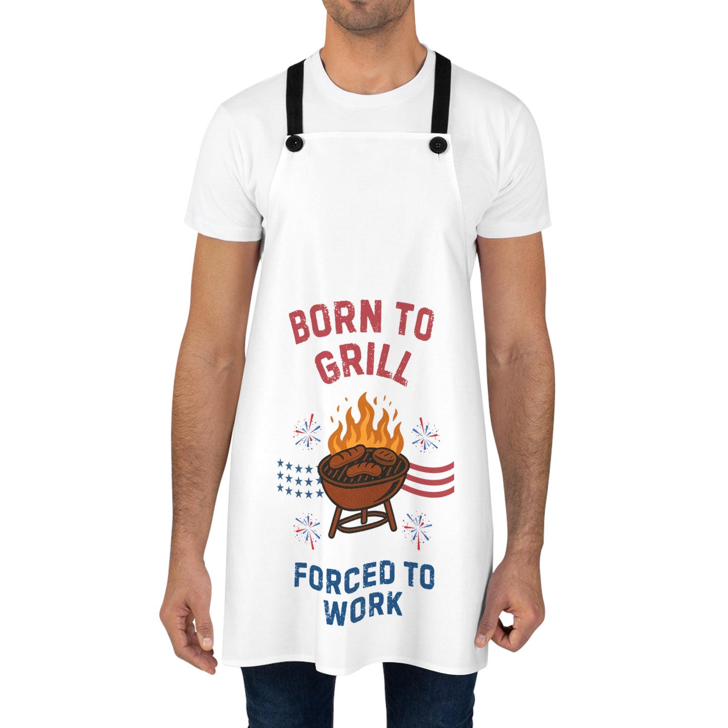 Fun BBQ Apron - 'Born to Grill, Forced to Work'