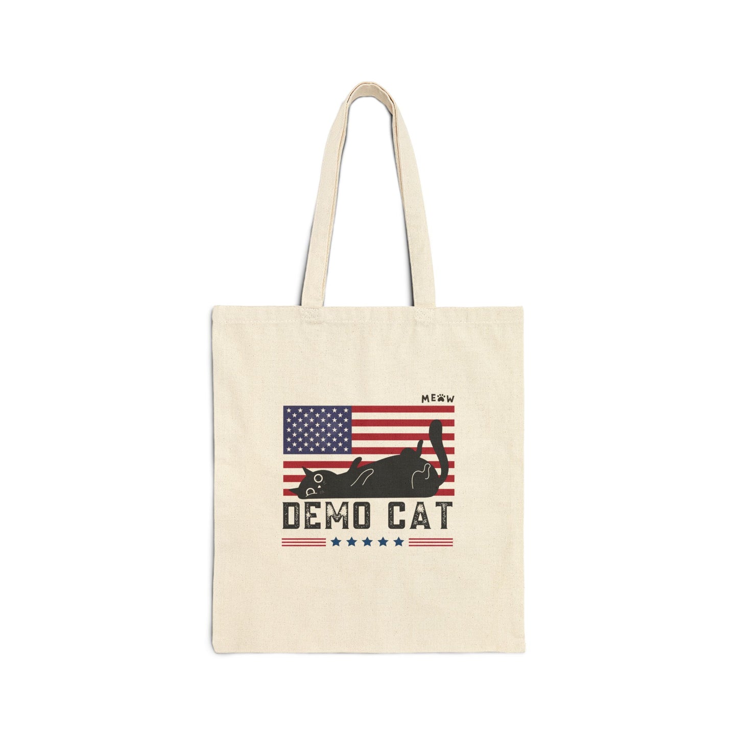 Demo Cat Cotton Canvas Tote Bag