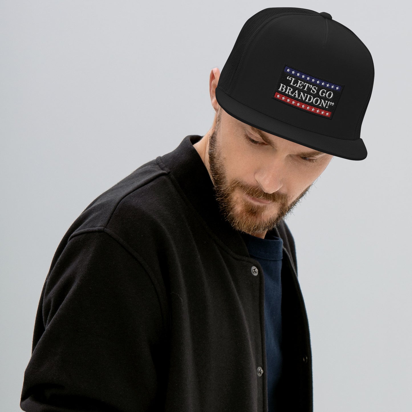 WYA Let's Go Brandon Black Trucker Cap