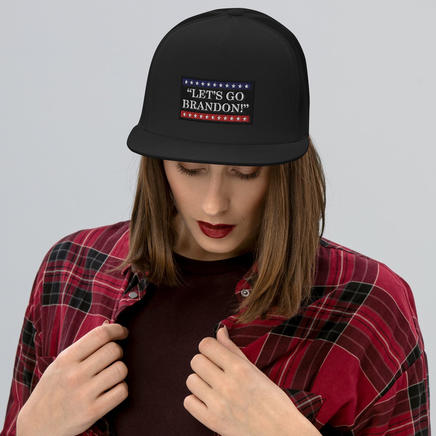 WYA Let's Go Brandon Black Trucker Cap