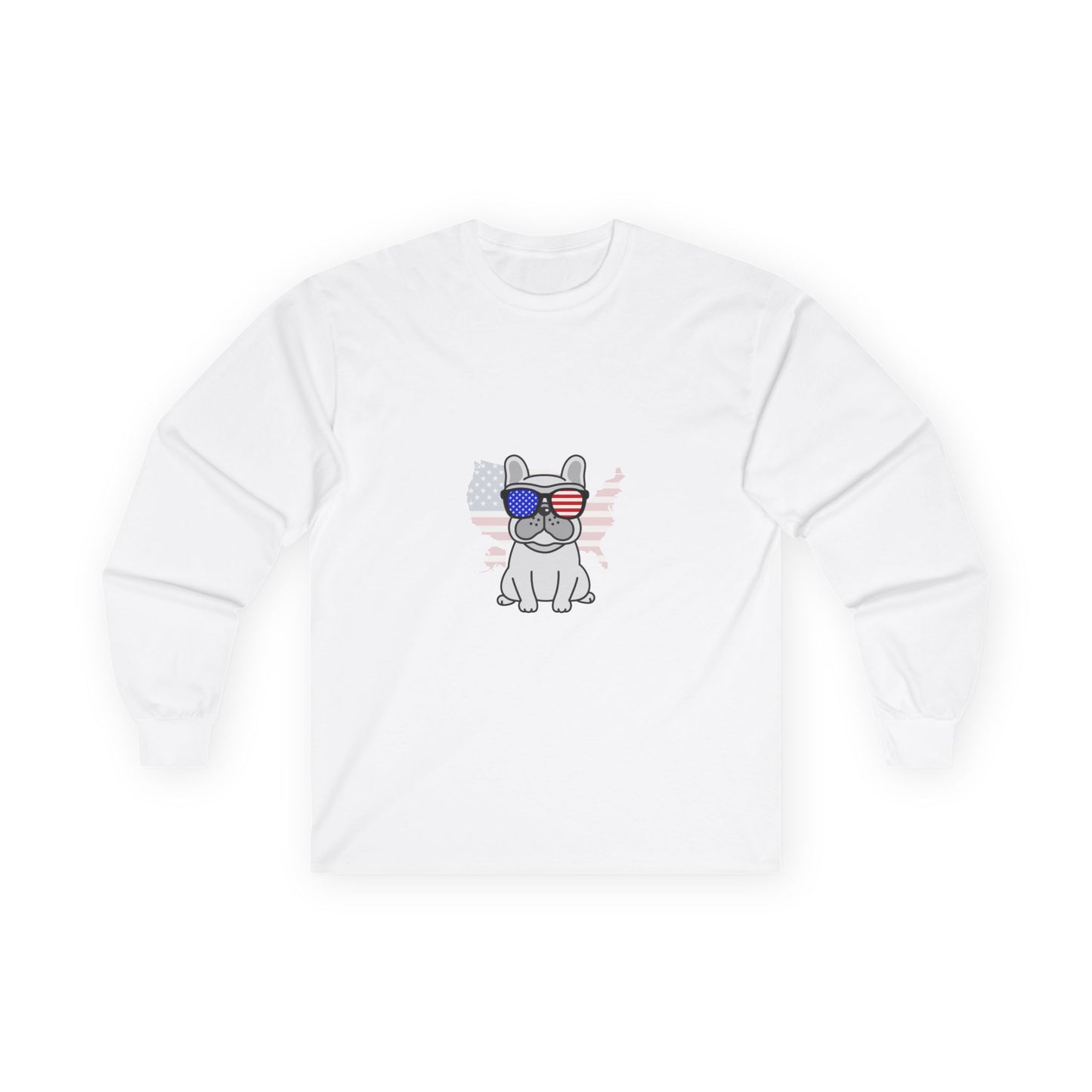Patriotic French Bulldog Long Sleeve Tee