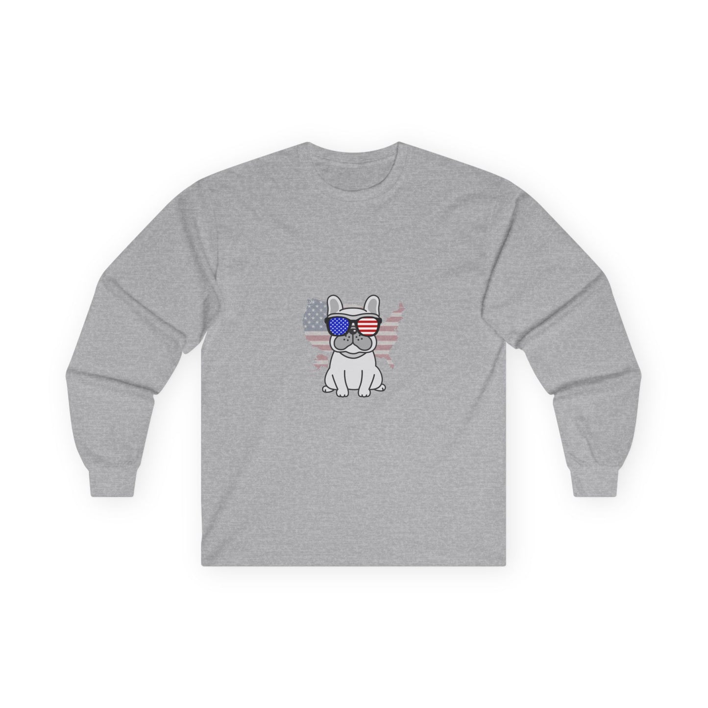 Patriotic French Bulldog Long Sleeve Tee