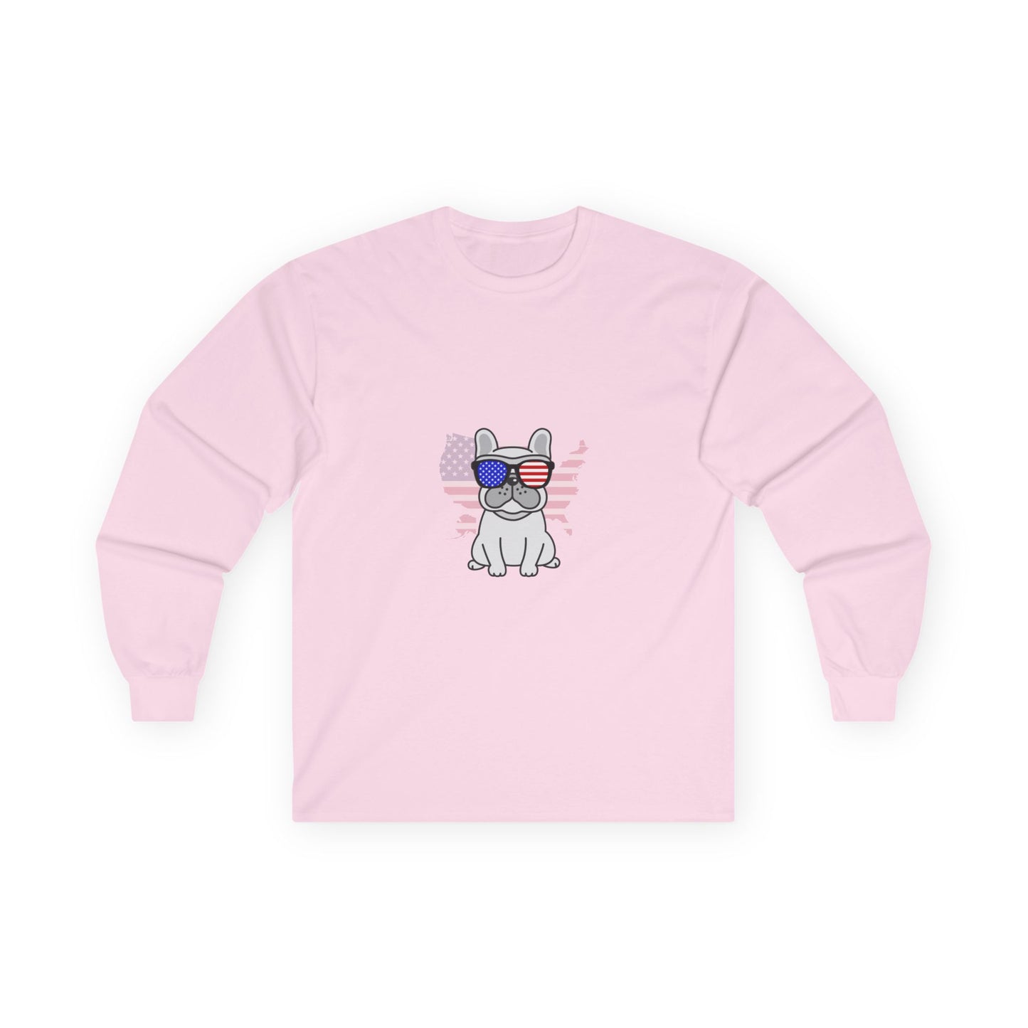 Patriotic French Bulldog Long Sleeve Tee