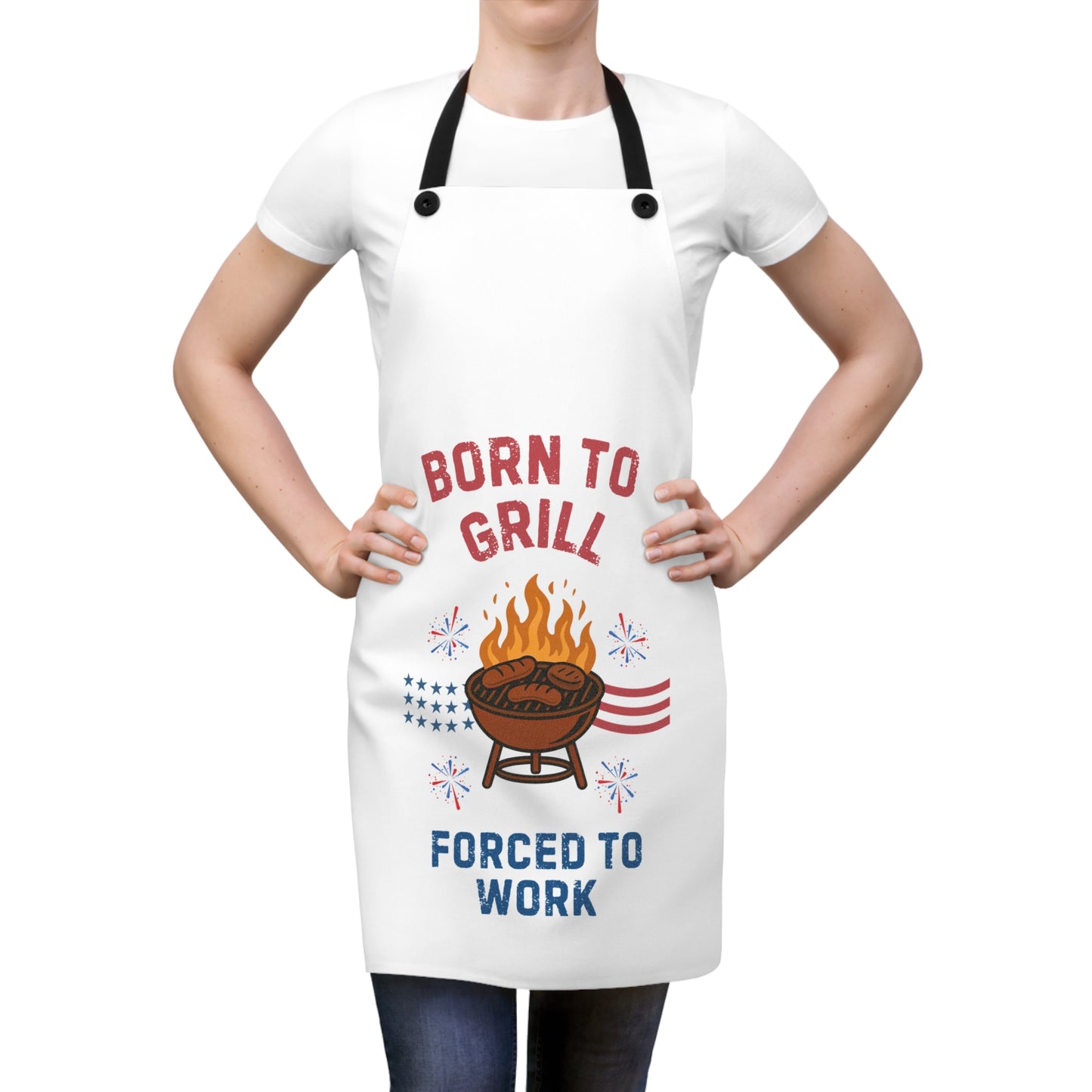 Fun BBQ Apron - 'Born to Grill, Forced to Work'