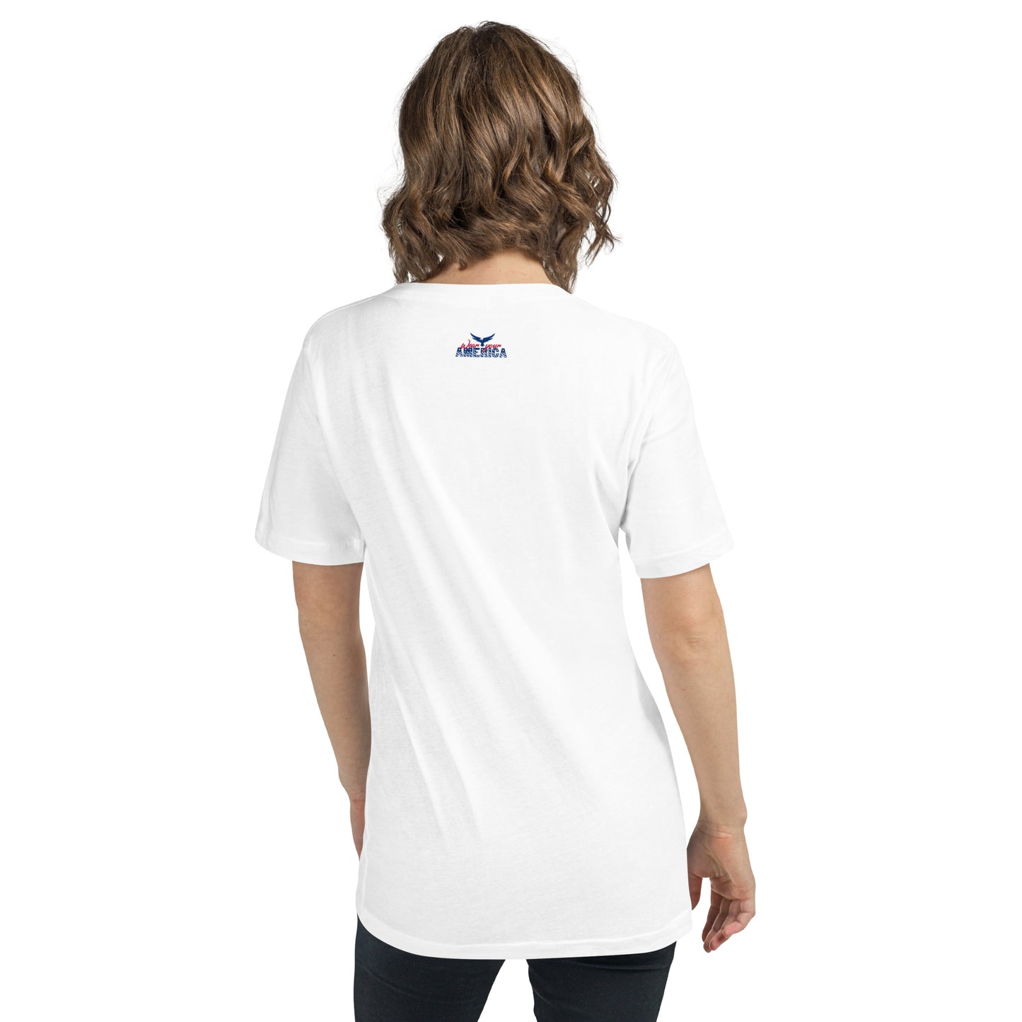 WYA Proudly American Apollo Unisex Short Sleeve V-Neck T-Shirt