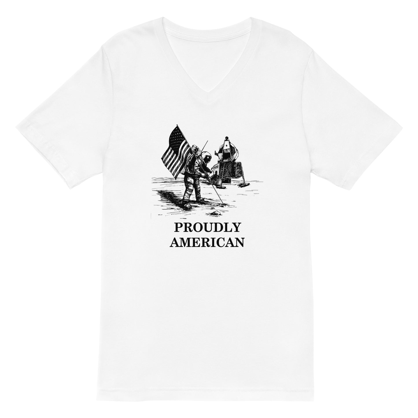 WYA Proudly American Apollo Unisex Short Sleeve V-Neck T-Shirt