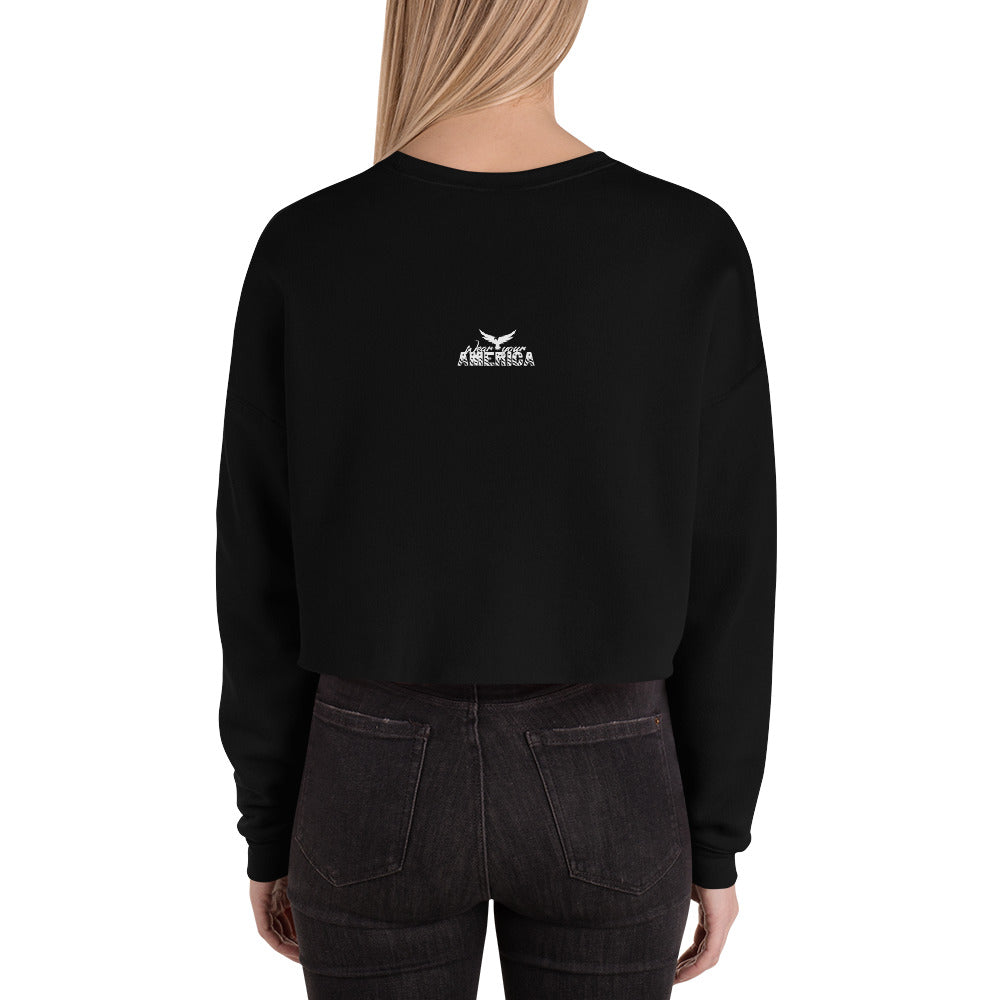WYA Let's Go Brandon Crop Sweatshirt Black Color