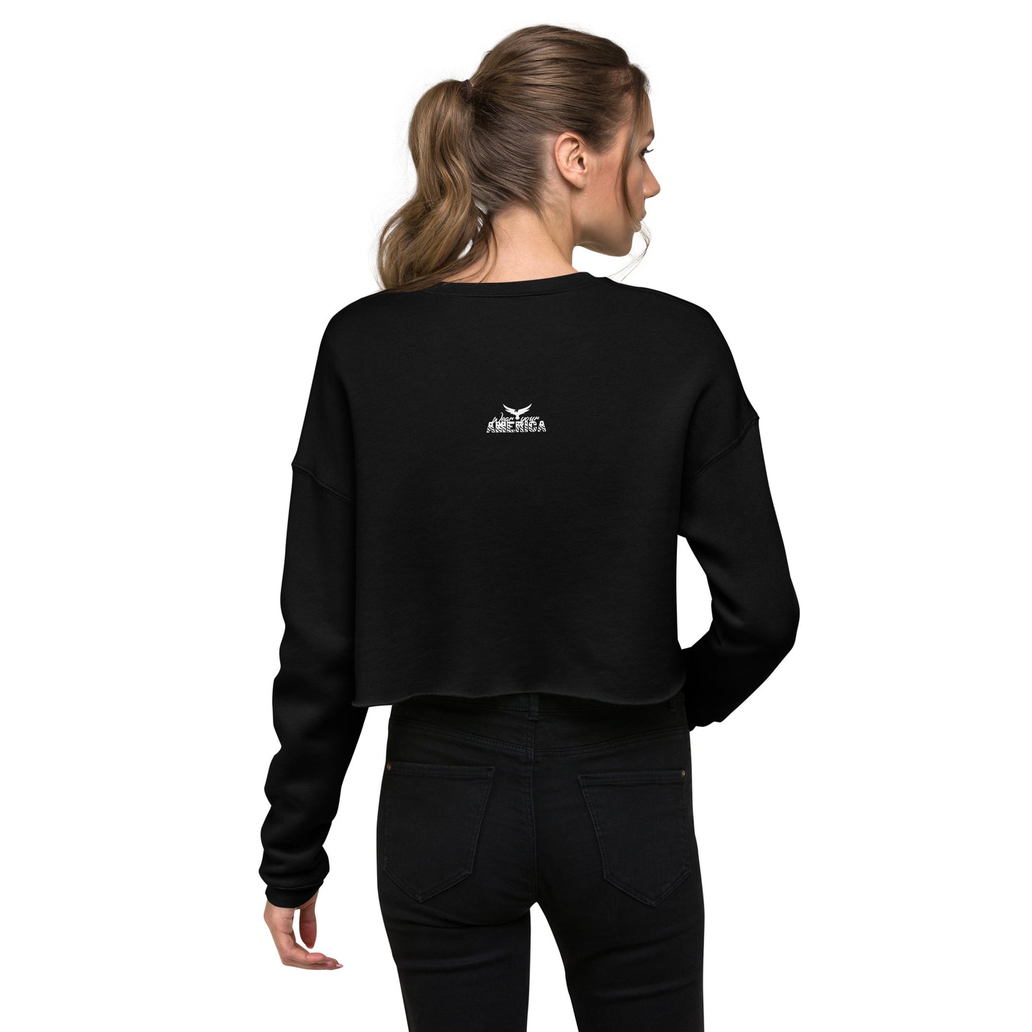 WYA Let's Go Brandon Crop Sweatshirt Black Color