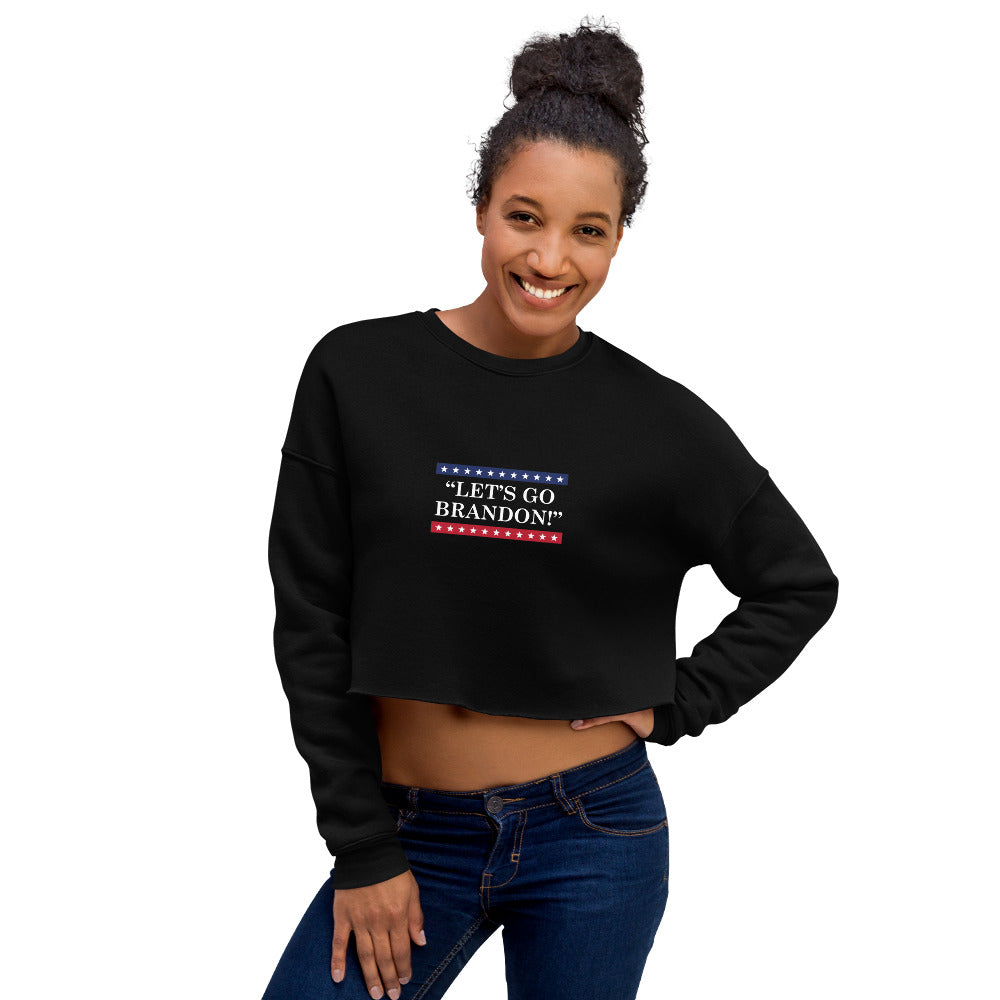WYA Let's Go Brandon Crop Sweatshirt Black Color