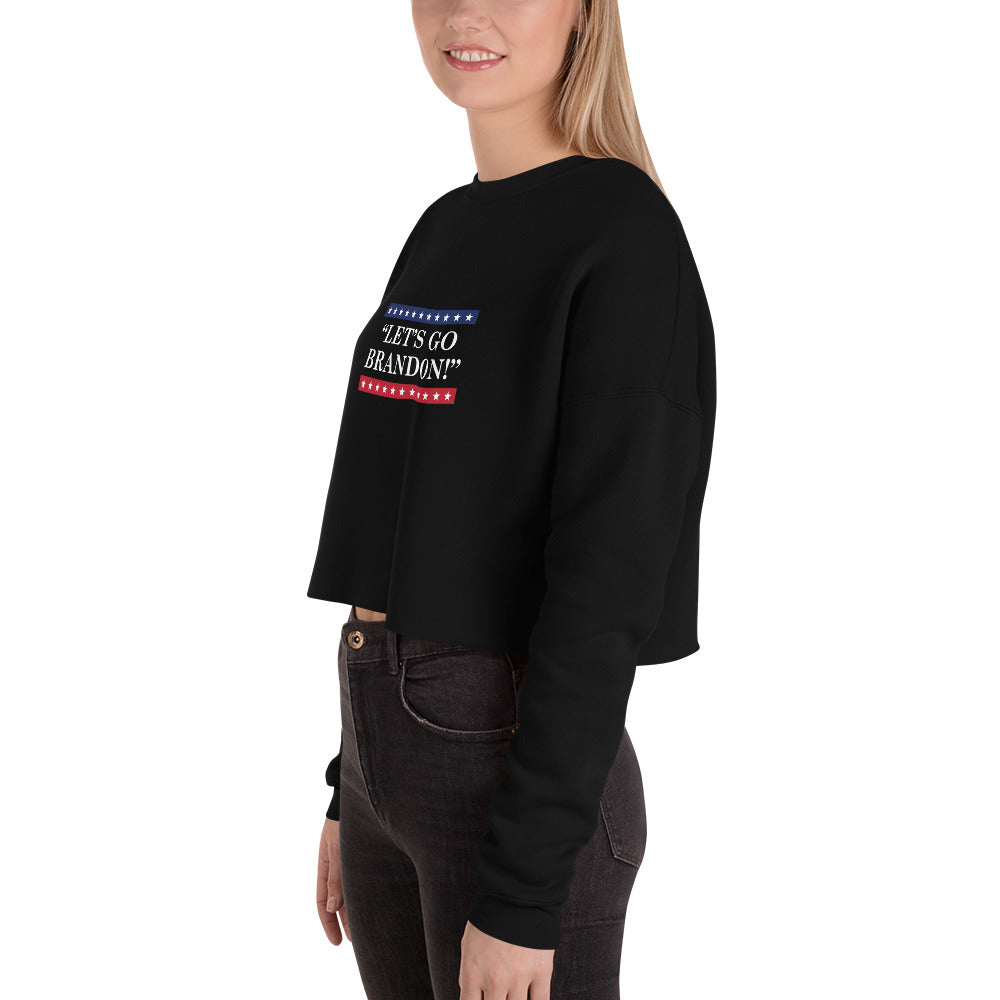 WYA Let's Go Brandon Crop Sweatshirt Black Color