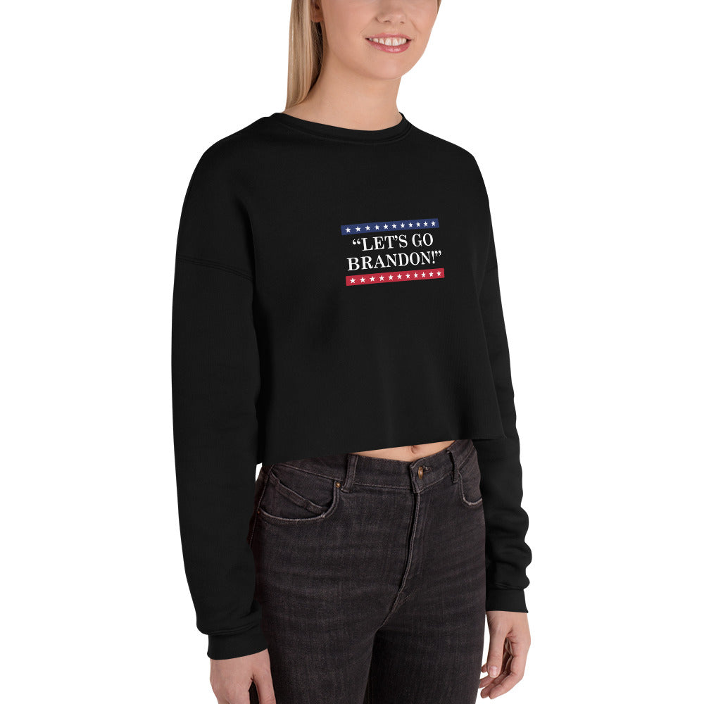 WYA Let's Go Brandon Crop Sweatshirt Black Color