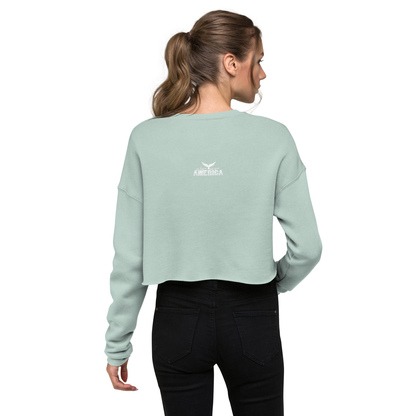 WYA Let's Go Brandon Crop Sweatshirt Light Colors