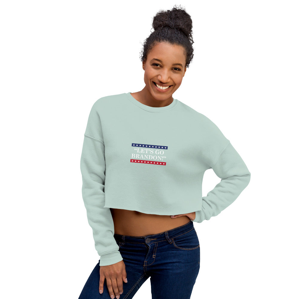 WYA Let's Go Brandon Crop Sweatshirt Light Colors
