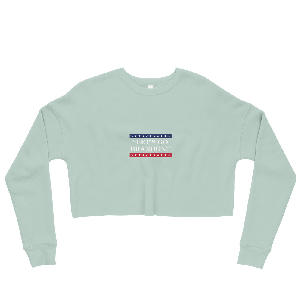 WYA Let's Go Brandon Crop Sweatshirt Light Colors