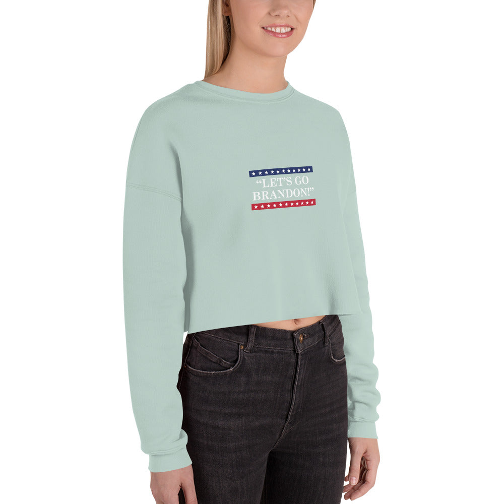 WYA Let's Go Brandon Crop Sweatshirt Light Colors