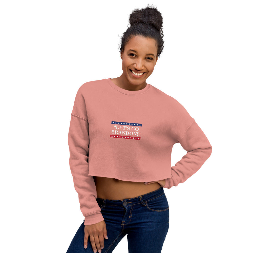 WYA Let's Go Brandon Crop Sweatshirt Light Colors