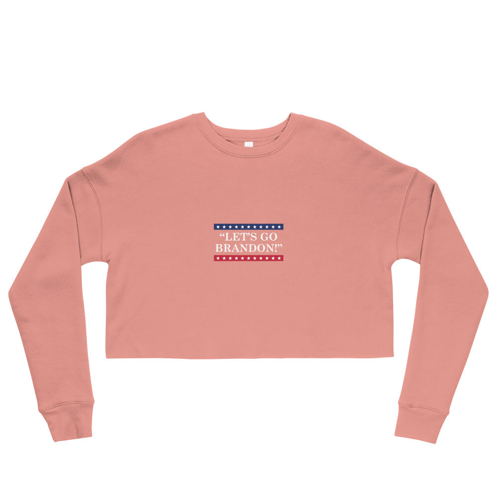 WYA Let's Go Brandon Crop Sweatshirt Light Colors