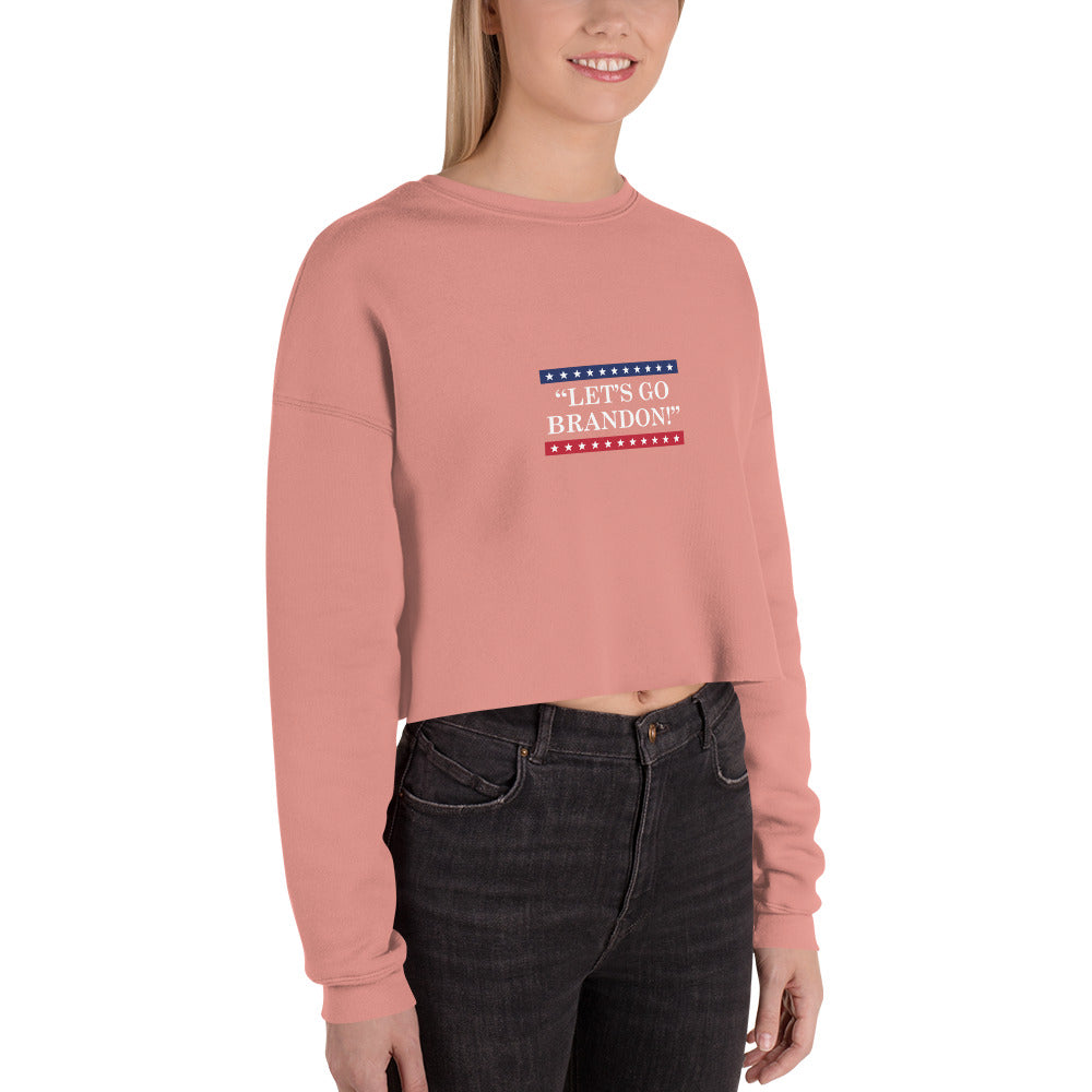WYA Let's Go Brandon Crop Sweatshirt Light Colors
