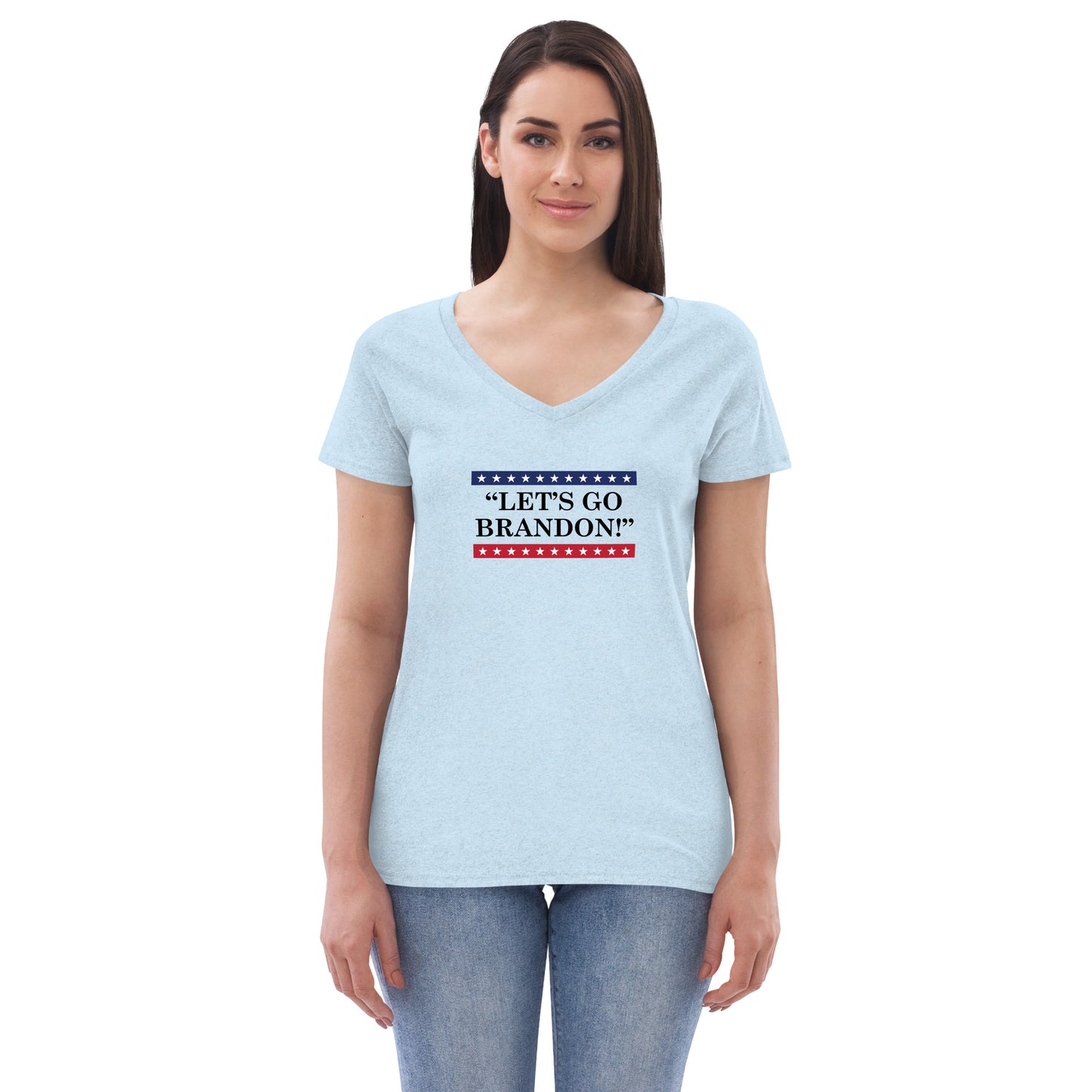 WYA Let's Go Brandon Women’s recycled v-neck t-shirt light colors