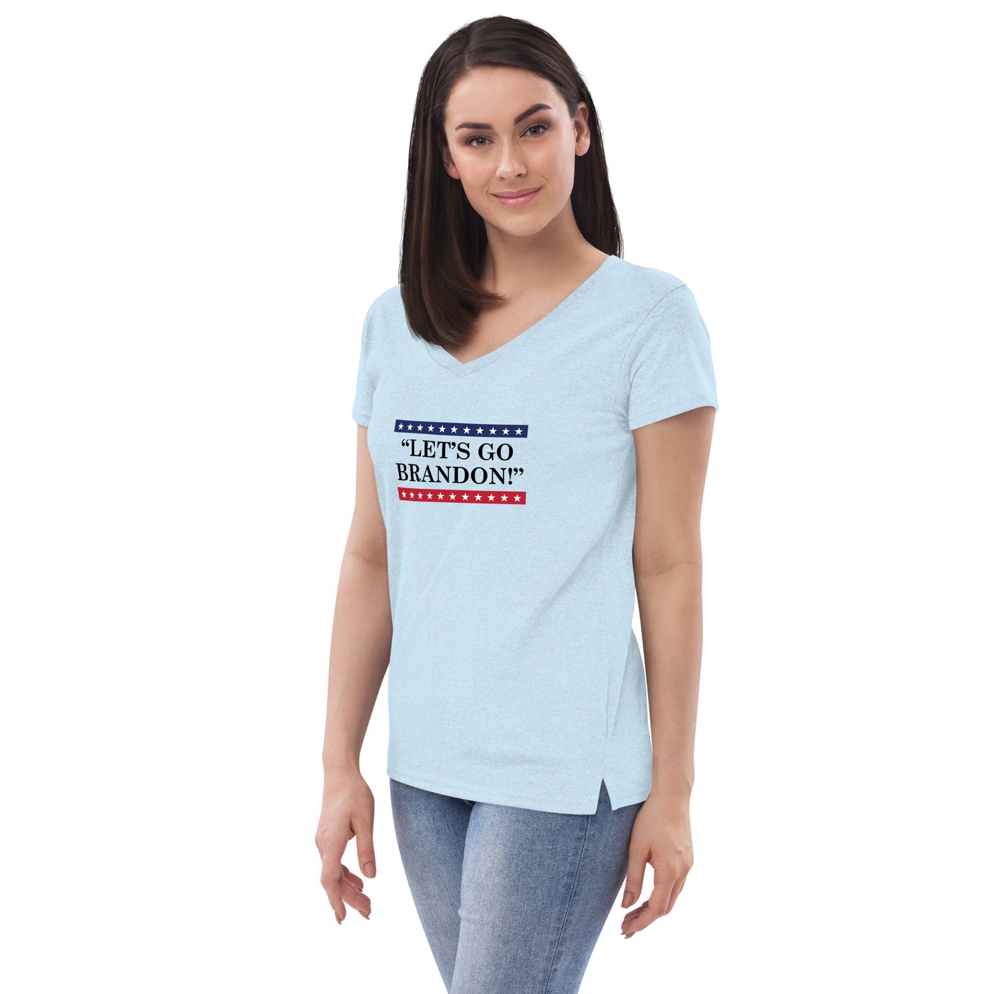 WYA Let's Go Brandon Women’s recycled v-neck t-shirt light colors
