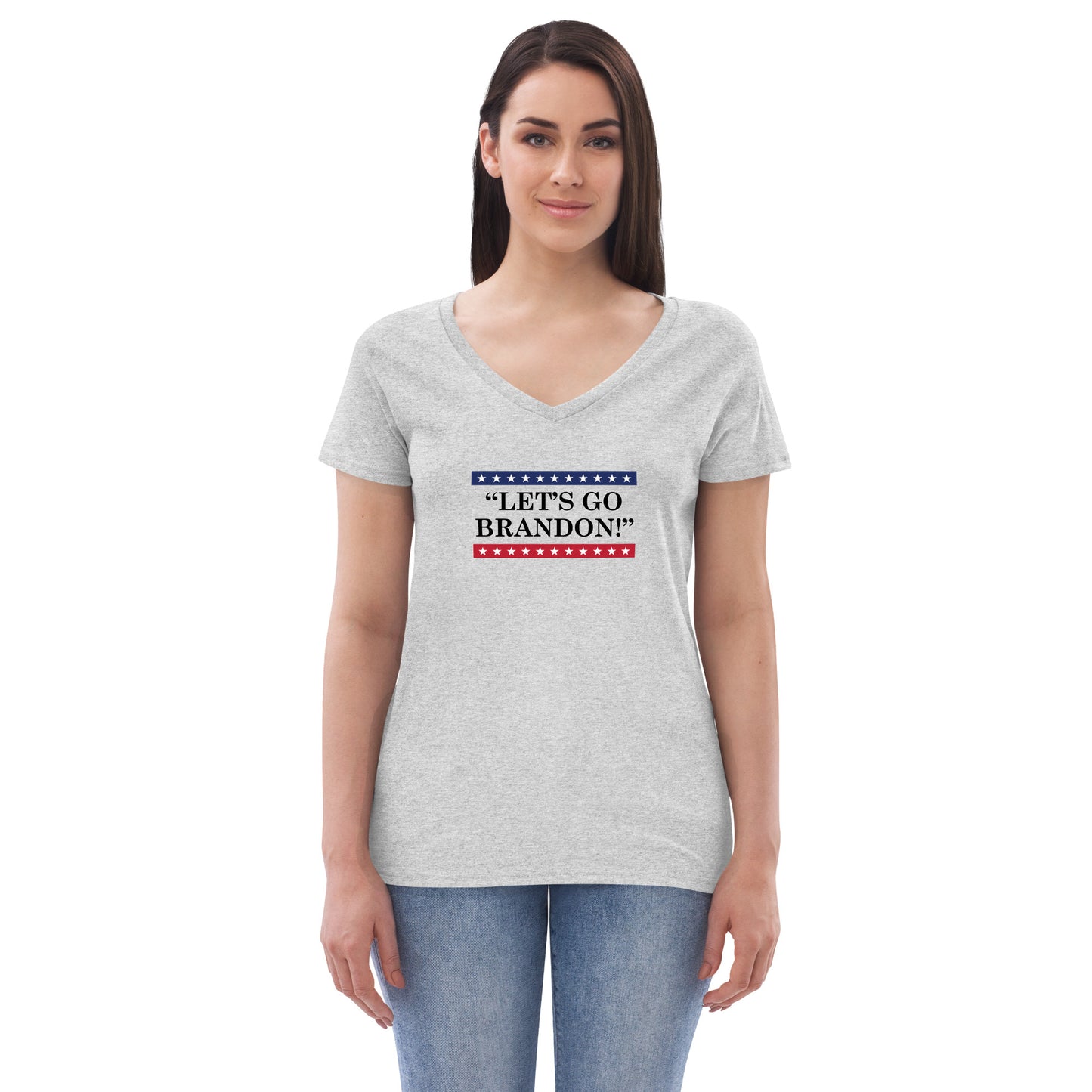WYA Let's Go Brandon Women’s recycled v-neck t-shirt light colors