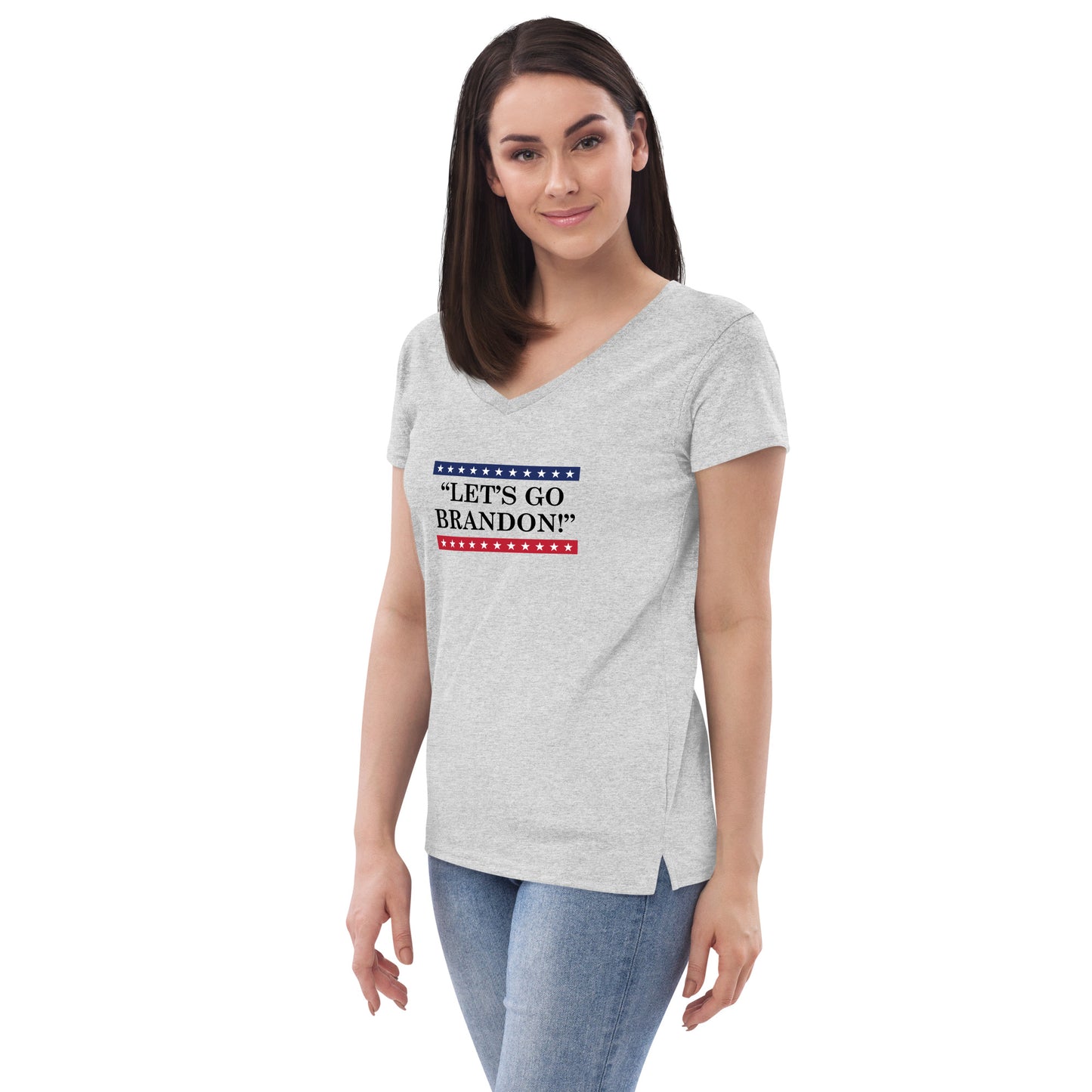WYA Let's Go Brandon Women’s recycled v-neck t-shirt light colors