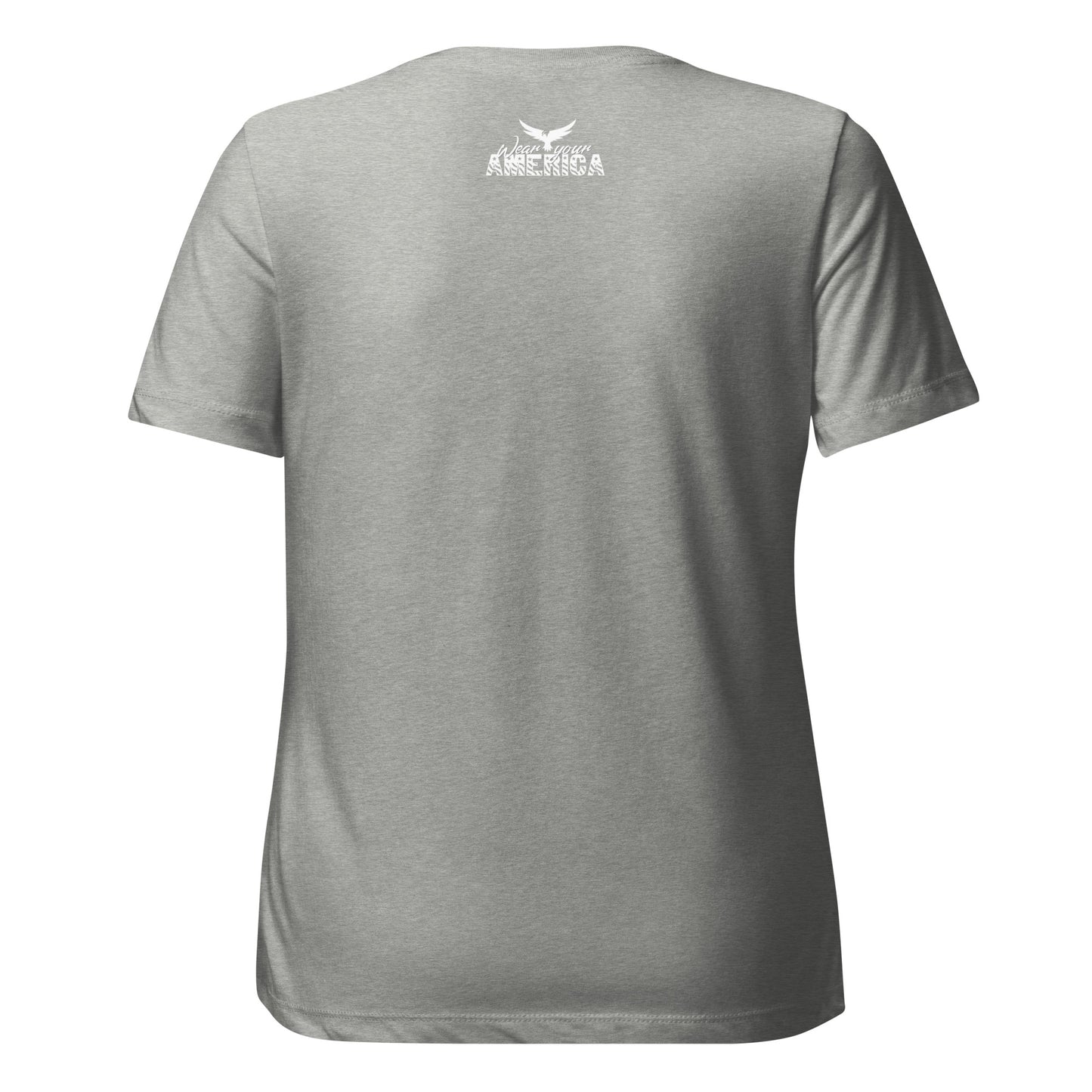Wear Your America Women’s relaxed tri-blend t-shirt White Logo
