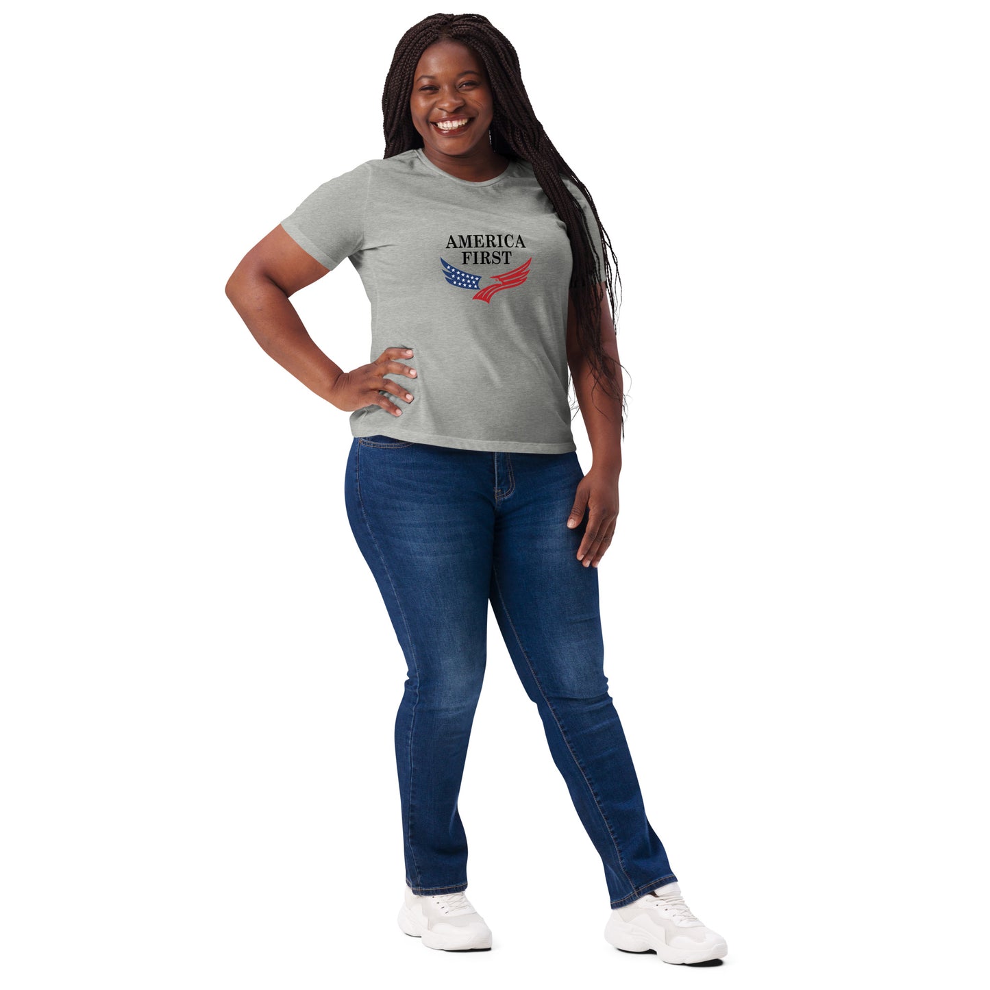WYA America First Women’s relaxed tri-blend t-shirt