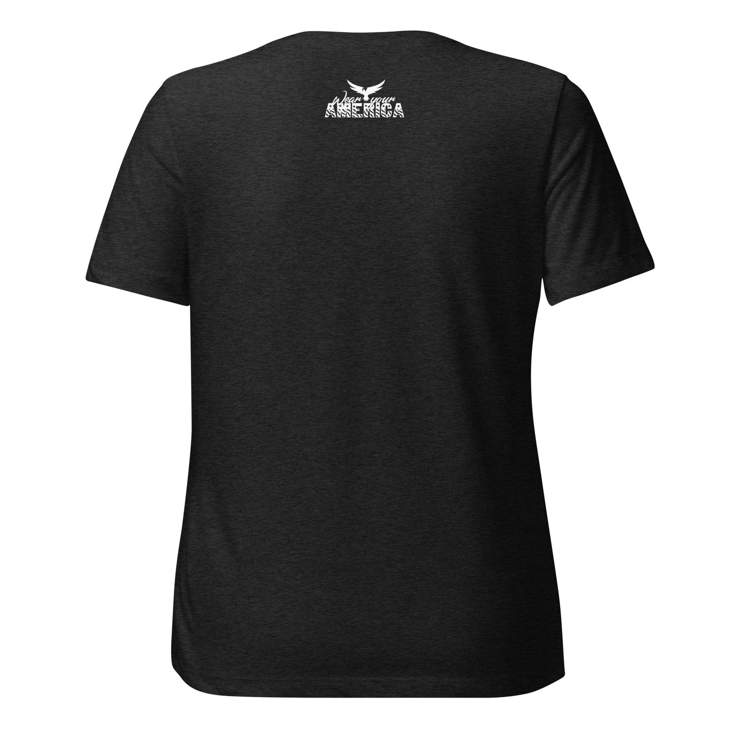 Wear Your America Women’s relaxed tri-blend t-shirt White Logo