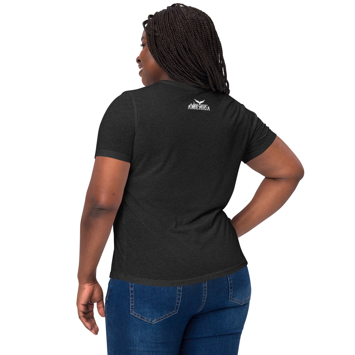 Wear Your America Women’s relaxed tri-blend t-shirt White Logo
