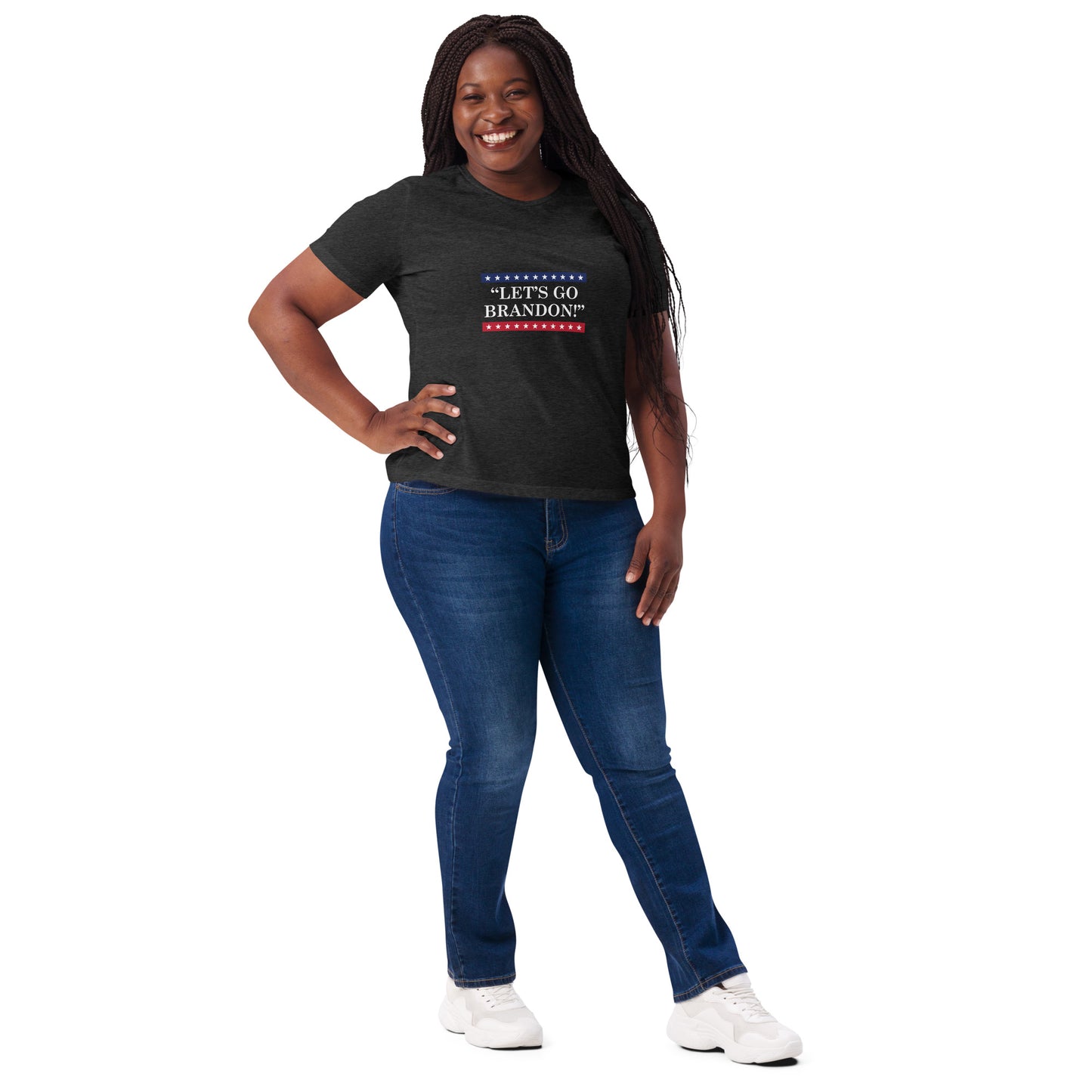 WYA Let's Go Brandon Charcoal Black Women’s relaxed tri-blend t-shirt