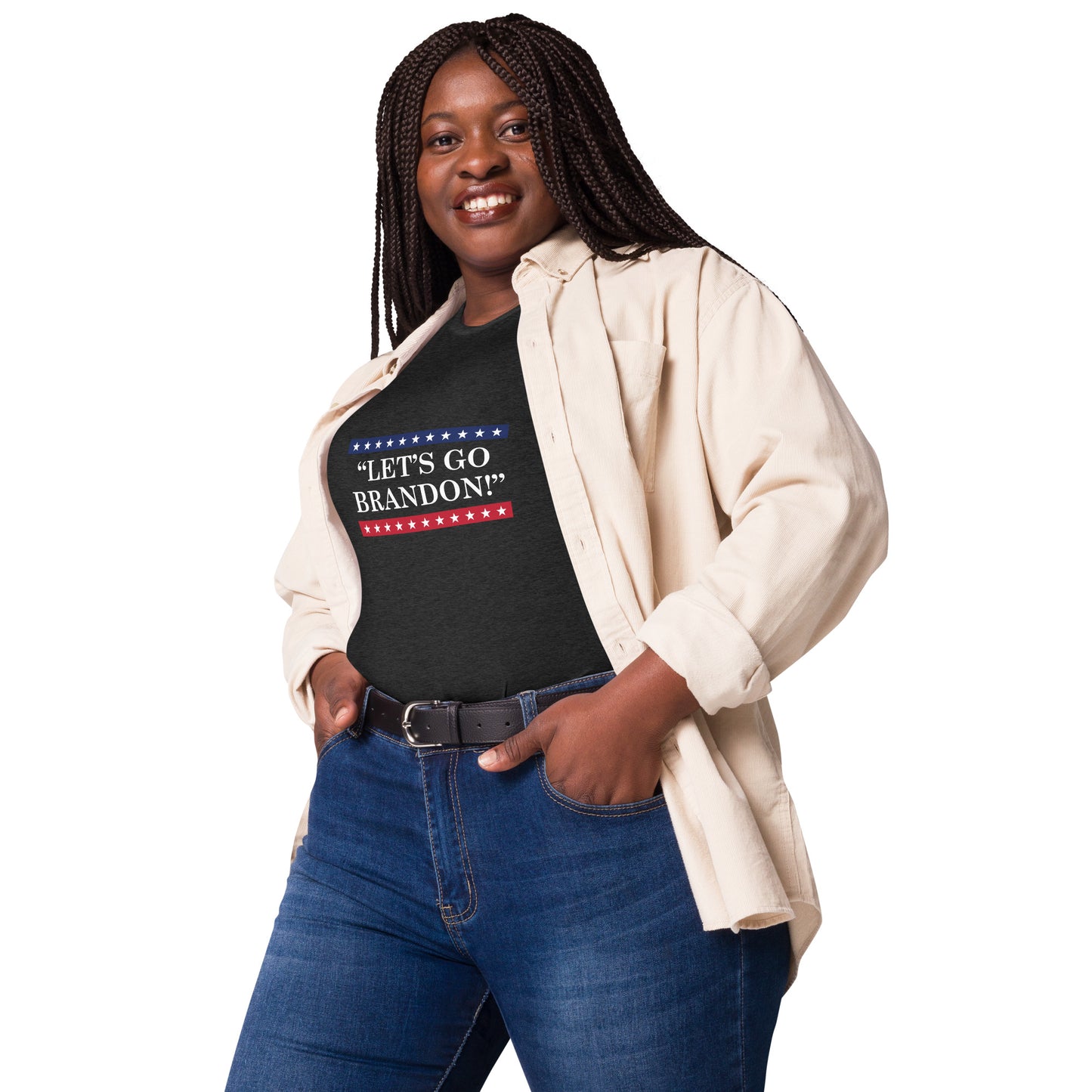 WYA Let's Go Brandon Charcoal Black Women’s relaxed tri-blend t-shirt