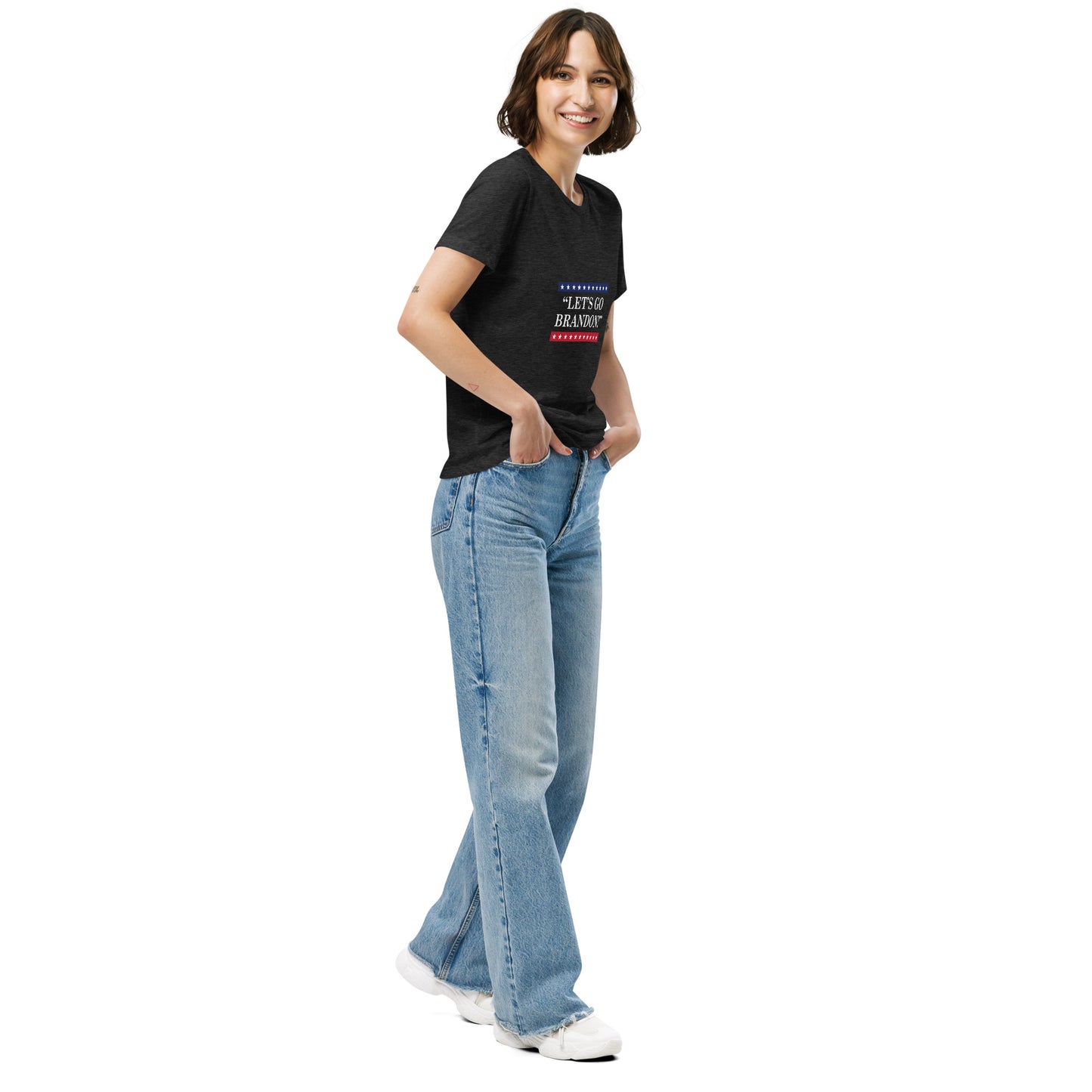WYA Let's Go Brandon Charcoal Black Women’s relaxed tri-blend t-shirt