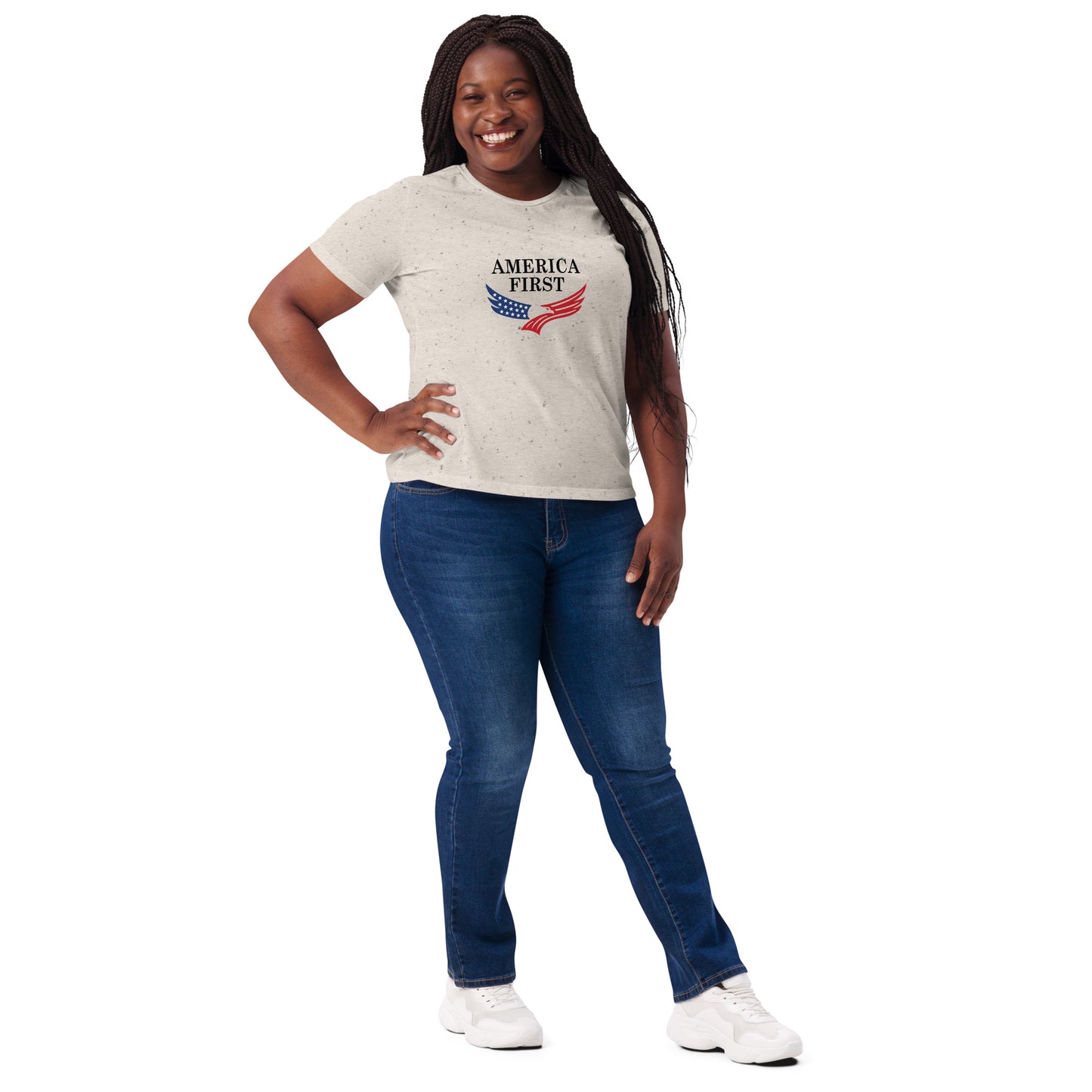 WYA America First Women’s relaxed tri-blend t-shirt