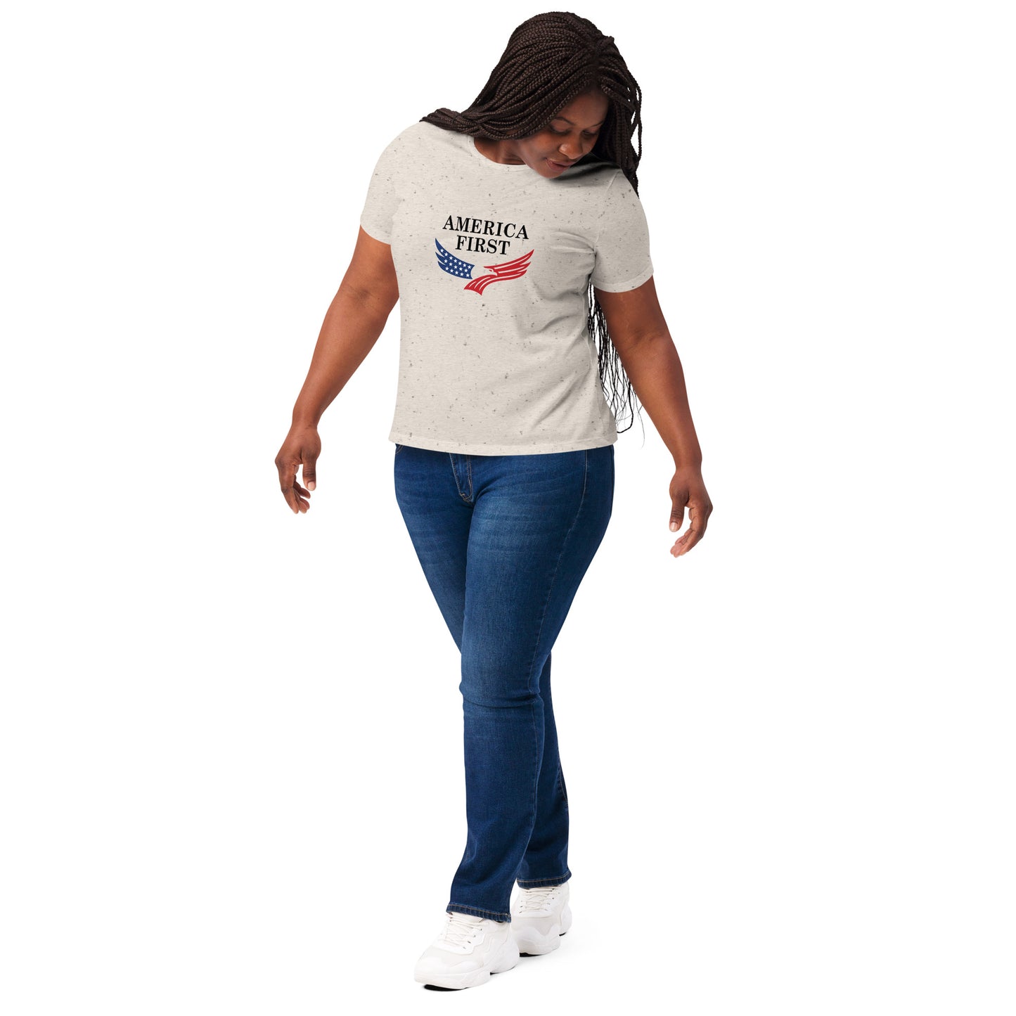 WYA America First Women’s relaxed tri-blend t-shirt