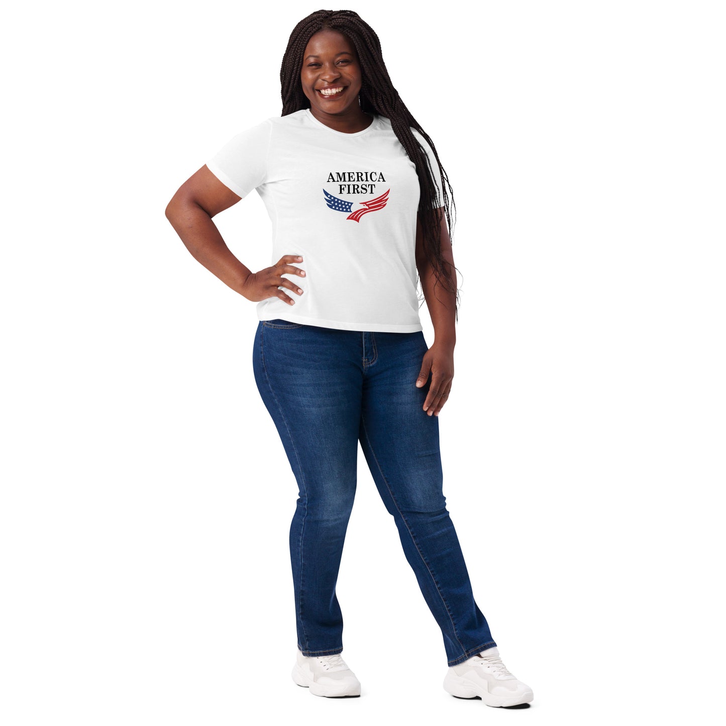 WYA America First Women’s relaxed tri-blend t-shirt