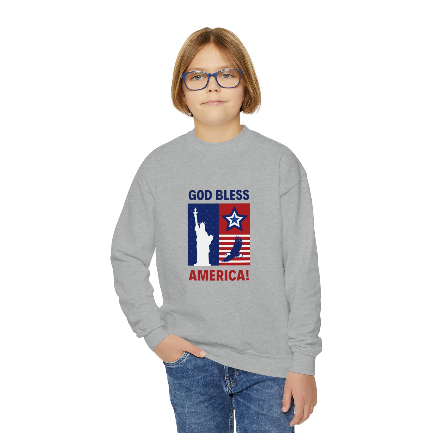 God Bless America WYA Youth Crewneck Sweatshirt