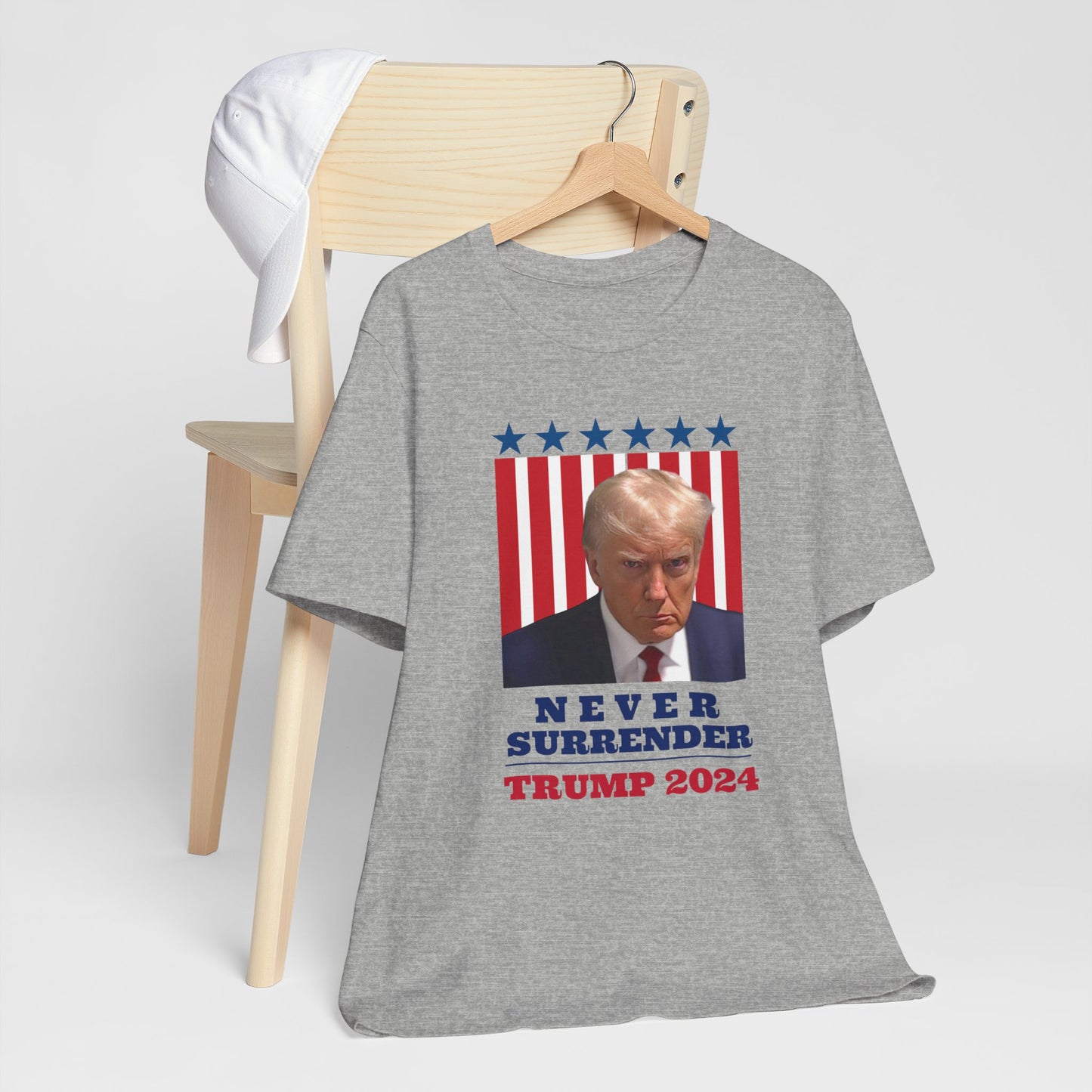 Never Surrender Trump 2024 WYA Unisex Jersey Short Sleeve Tee