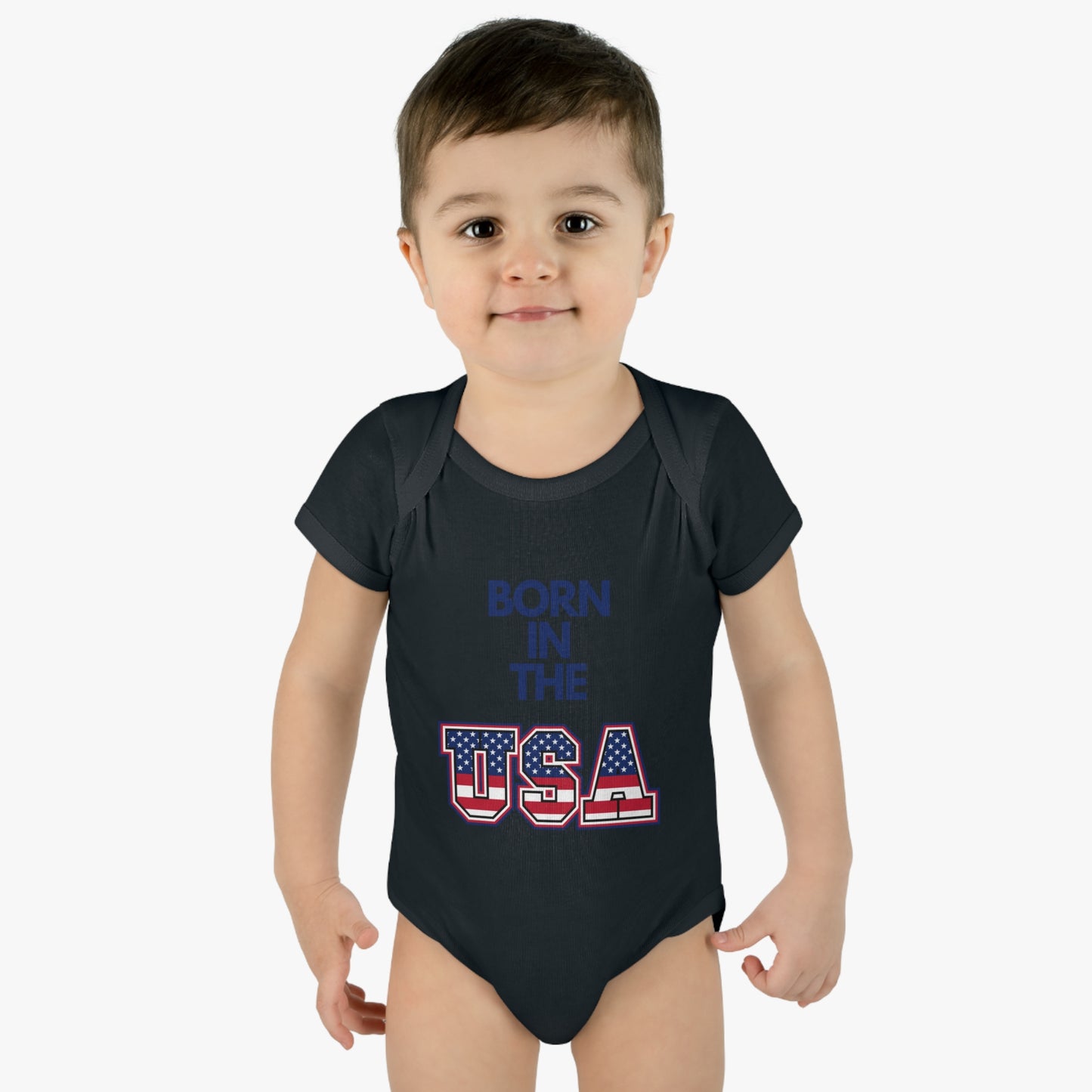 Born In The USA WYA Infant Baby Rib Bodysuit