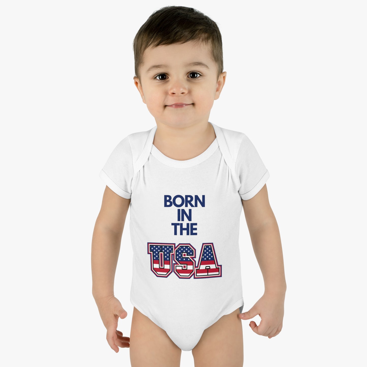 Born In The USA WYA Infant Baby Rib Bodysuit