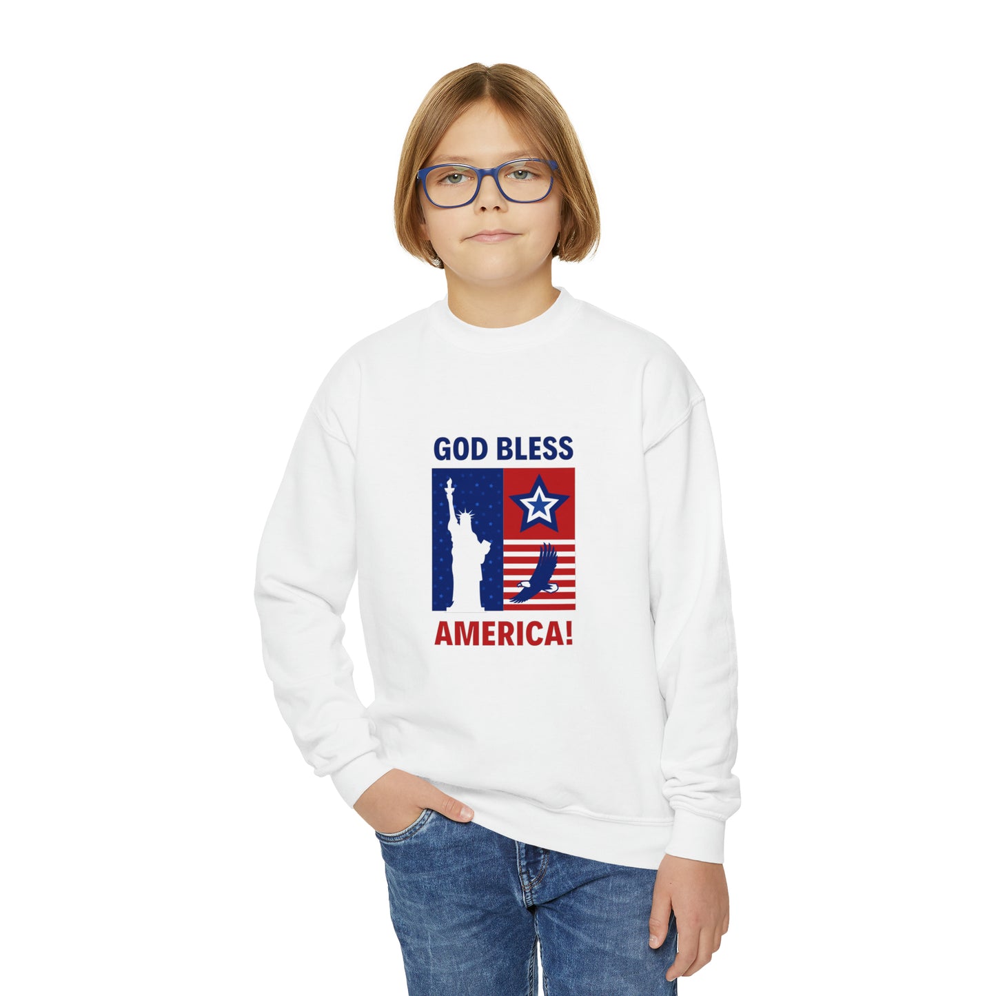 God Bless America WYA Youth Crewneck Sweatshirt