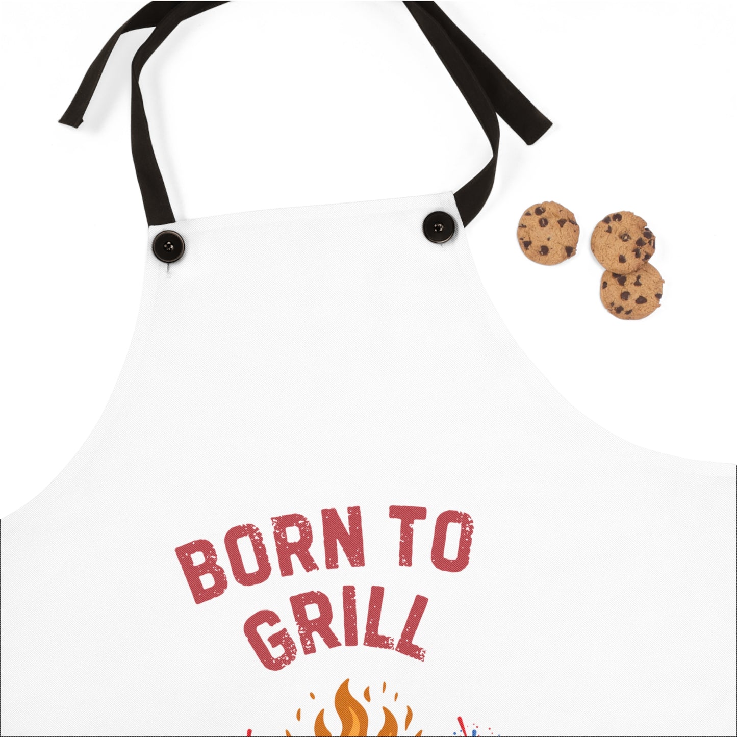Fun BBQ Apron - 'Born to Grill, Forced to Work'