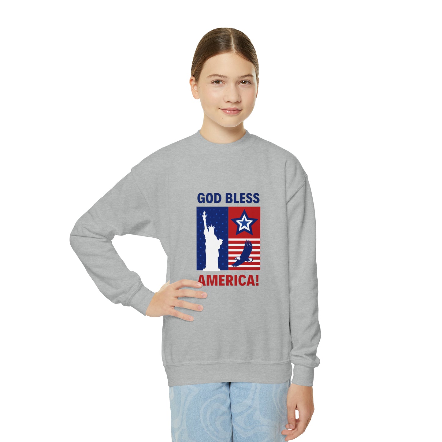 God Bless America WYA Youth Crewneck Sweatshirt