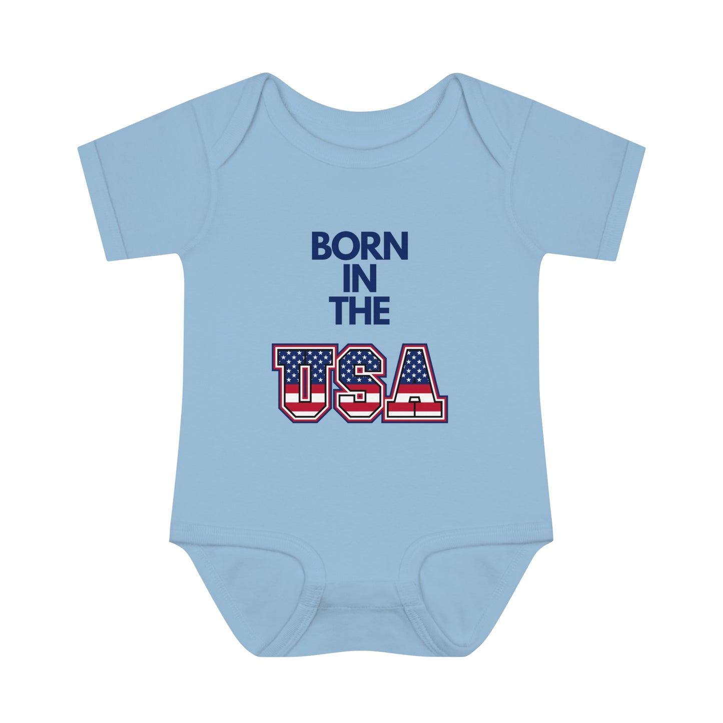 Born In The USA WYA Infant Baby Rib Bodysuit