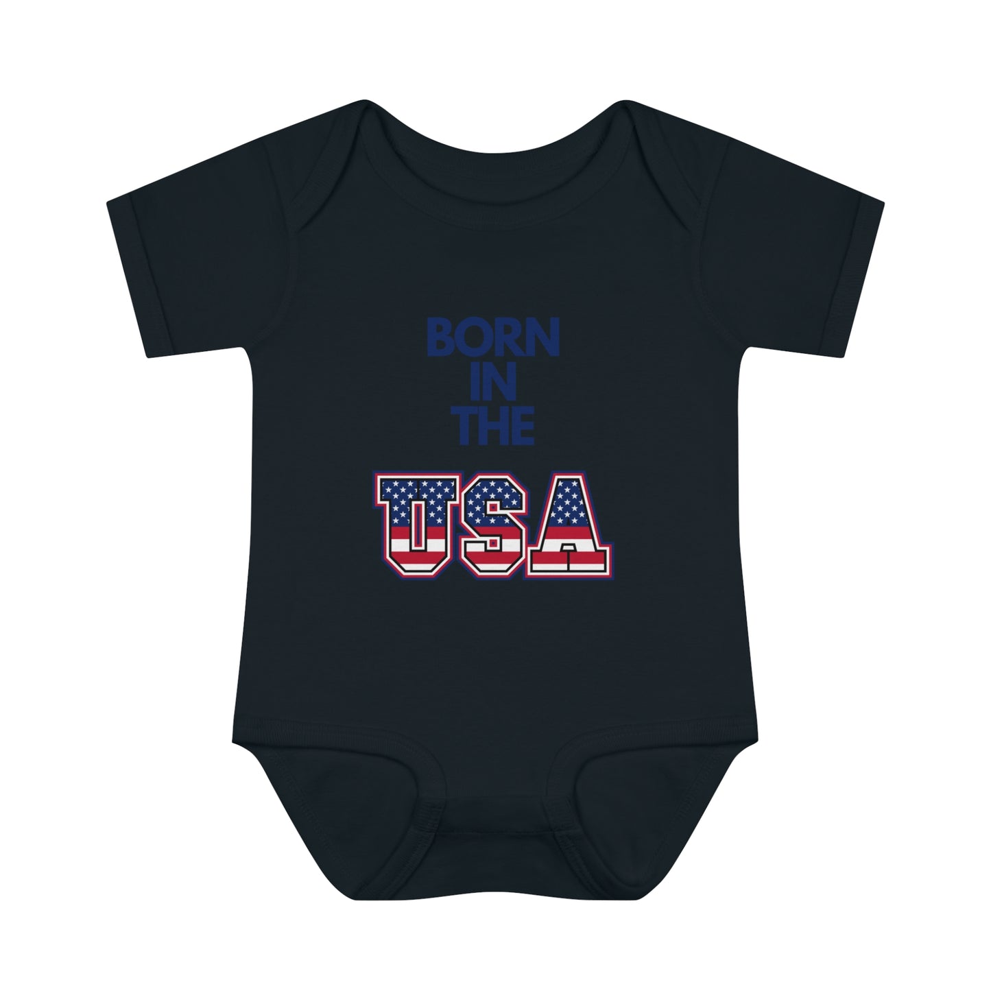 Born In The USA WYA Infant Baby Rib Bodysuit