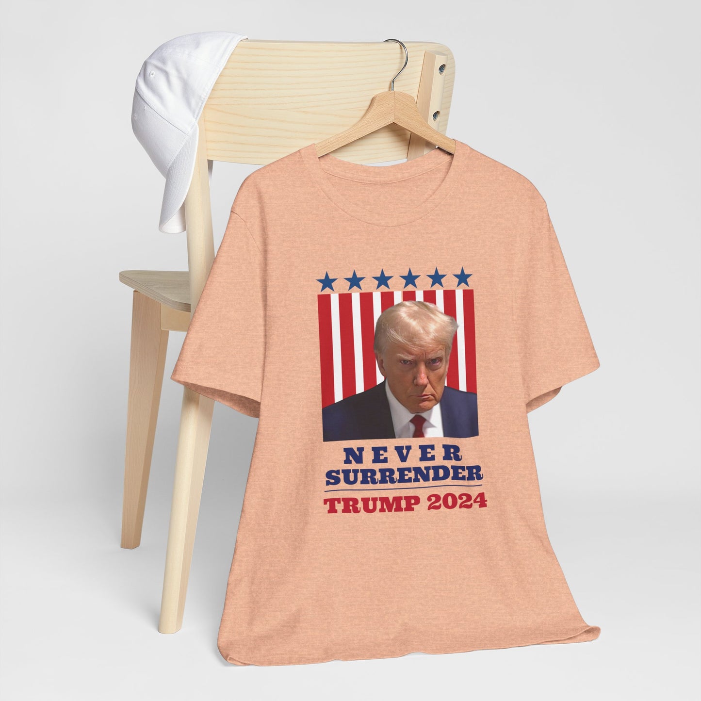 Never Surrender Trump 2024 WYA Unisex Jersey Short Sleeve Tee