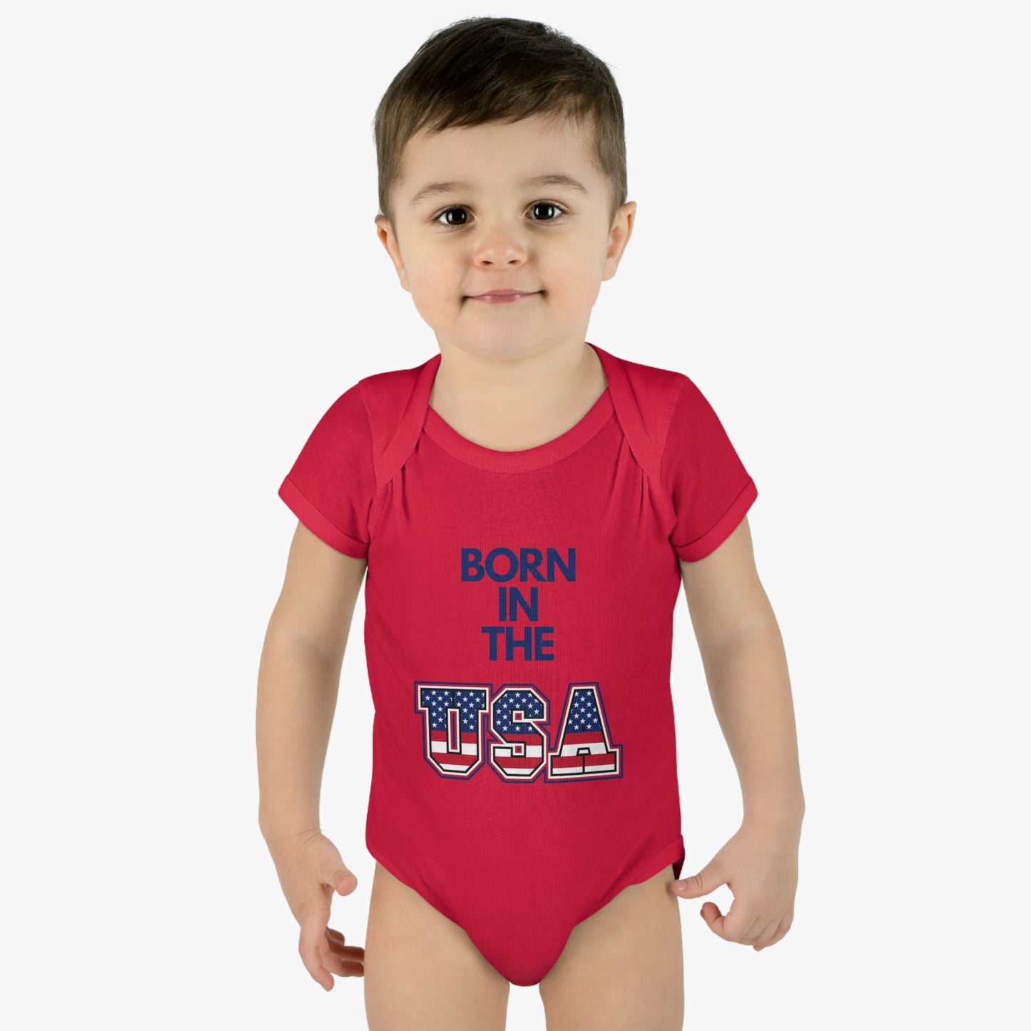 Born In The USA WYA Infant Baby Rib Bodysuit