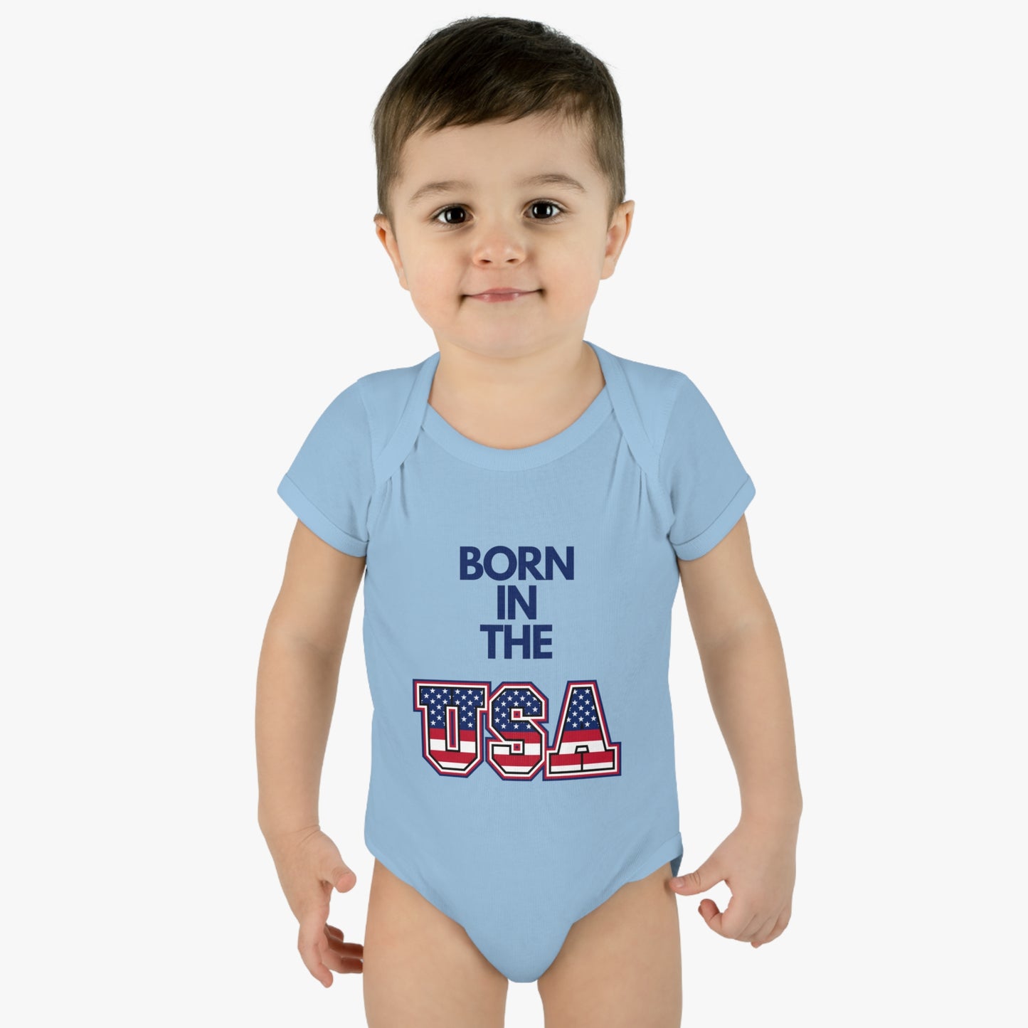 Born In The USA WYA Infant Baby Rib Bodysuit